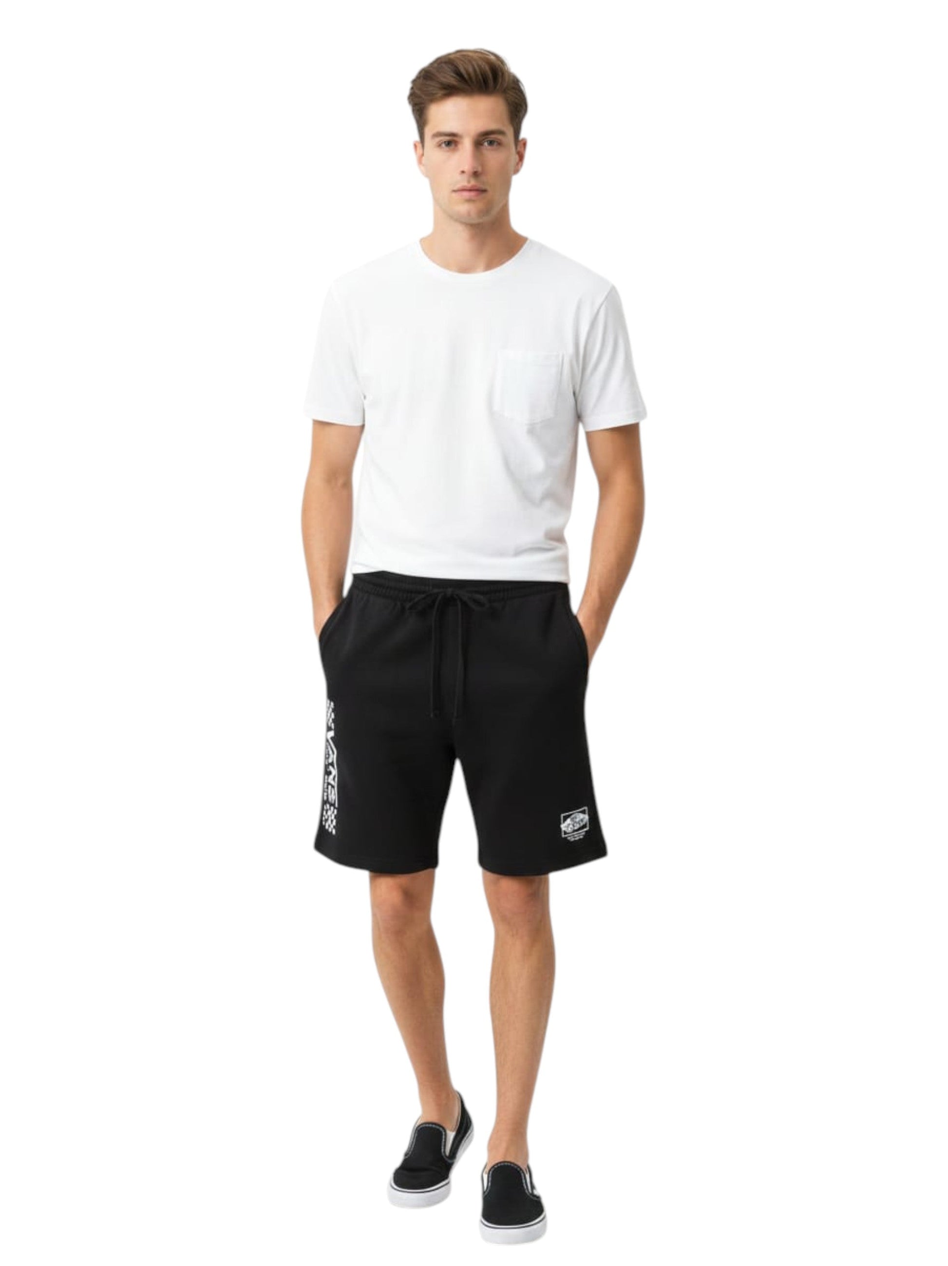 Men's Brand Logo Printed Short,Black