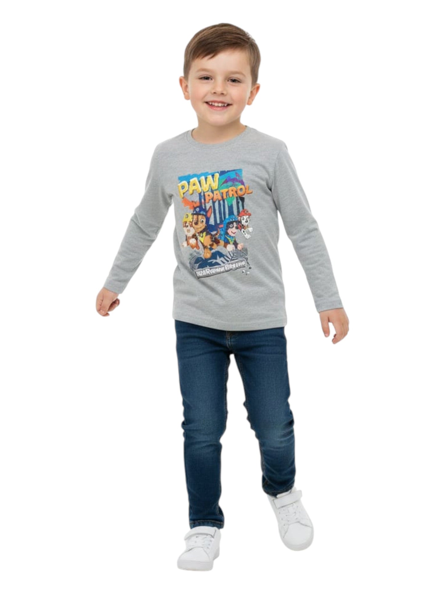 Kids Boy's Graphic Printed Top,Light Grey