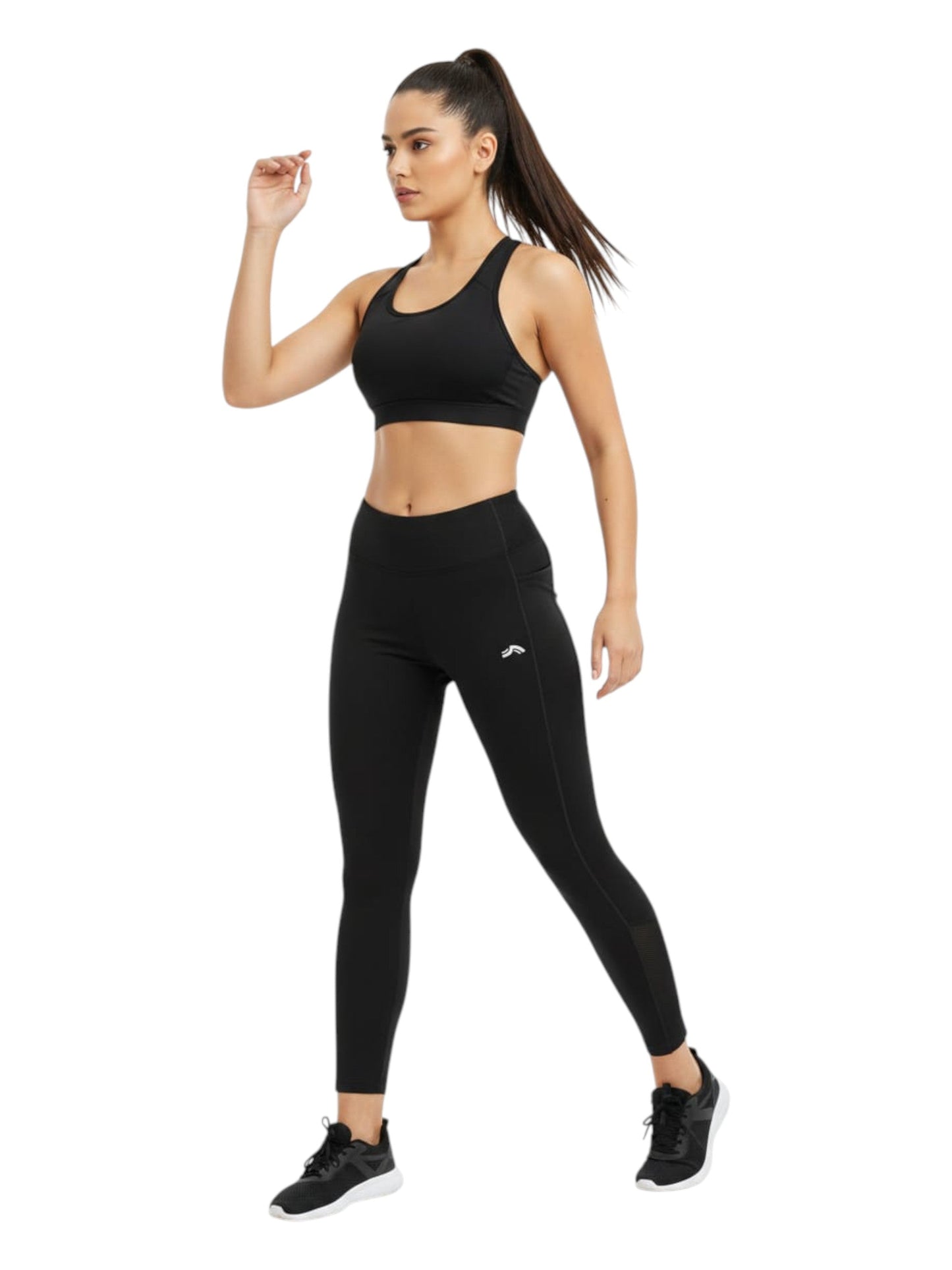 Women's Plain Solid Legging,Black