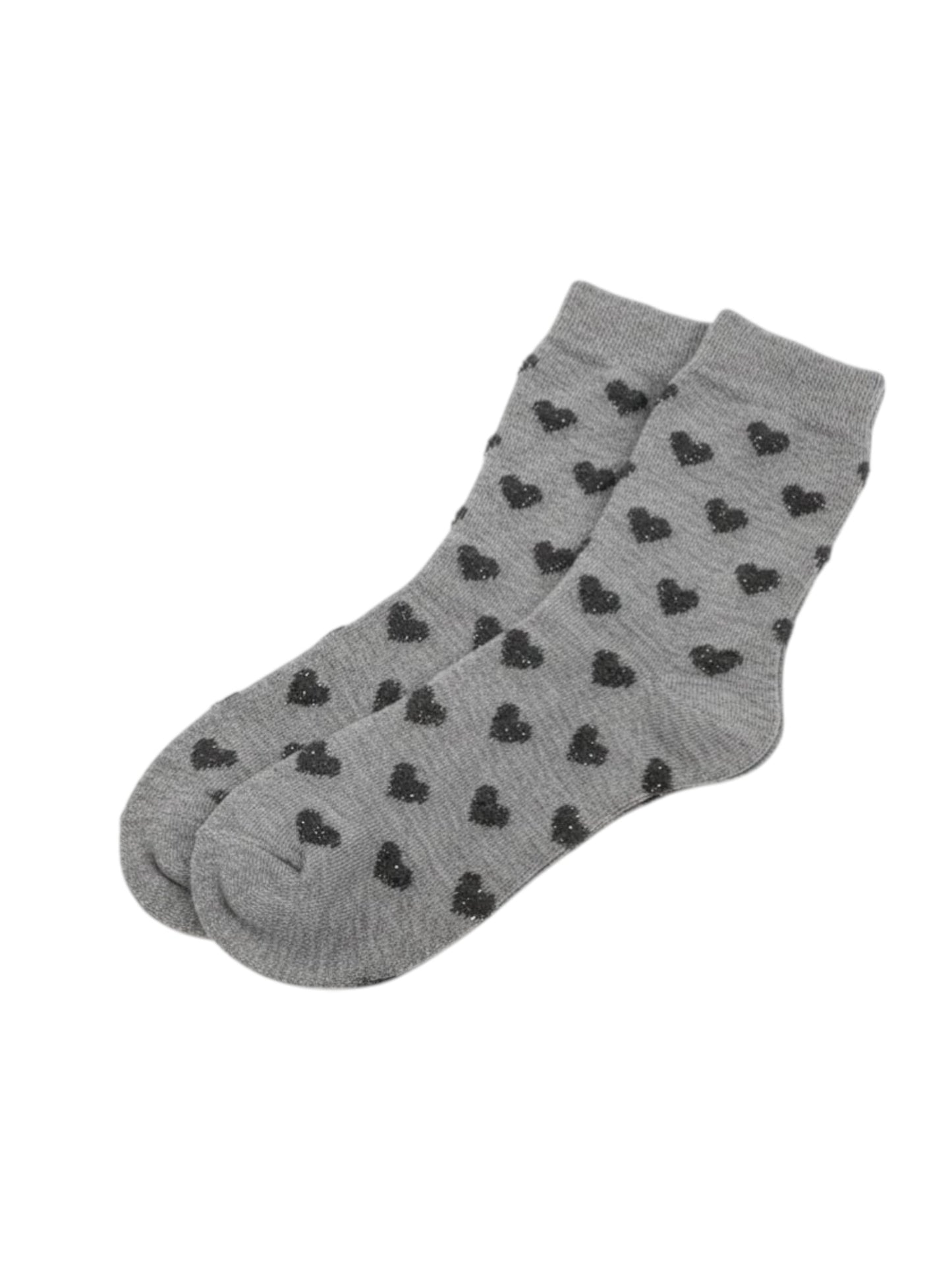Women's Heart Printed Socks,Grey