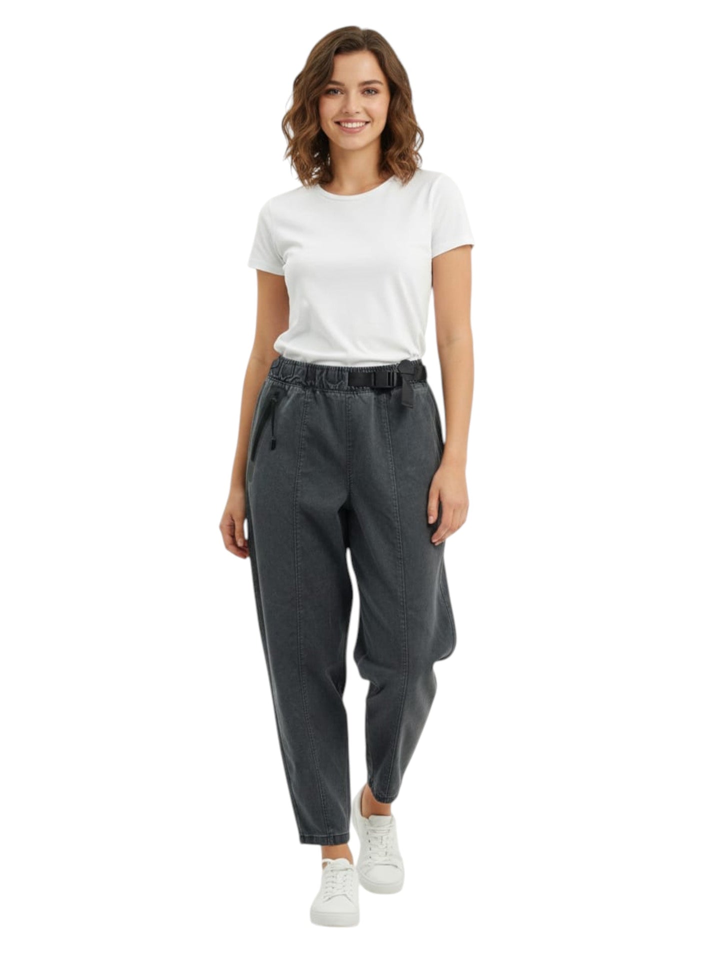 Women's Plain Solid Pant,Grey