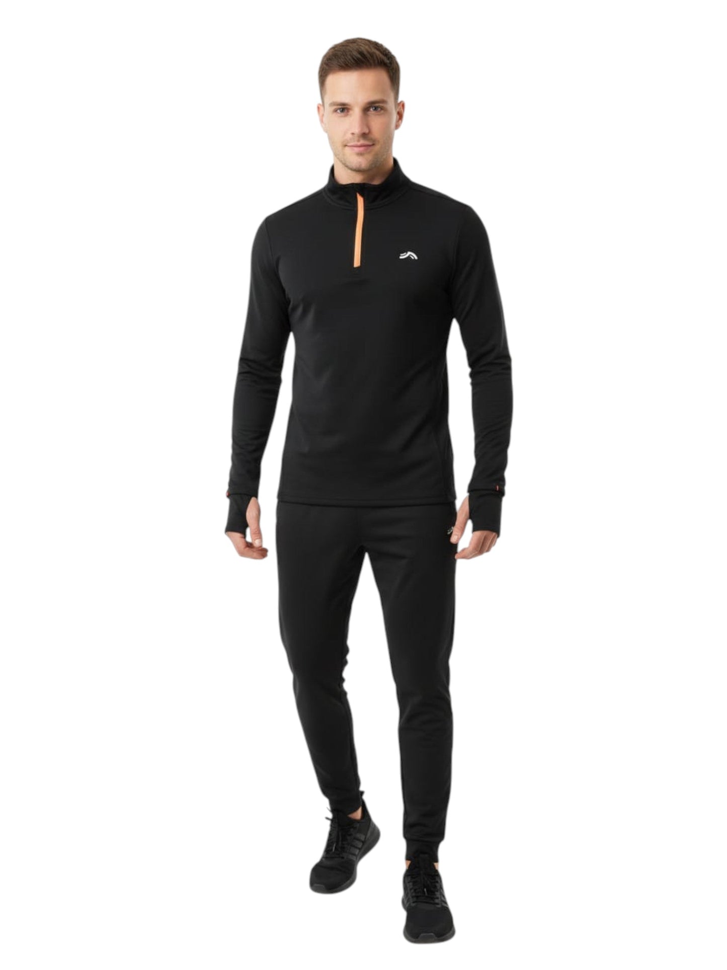 Men's Plain Solid Sport Top,Black