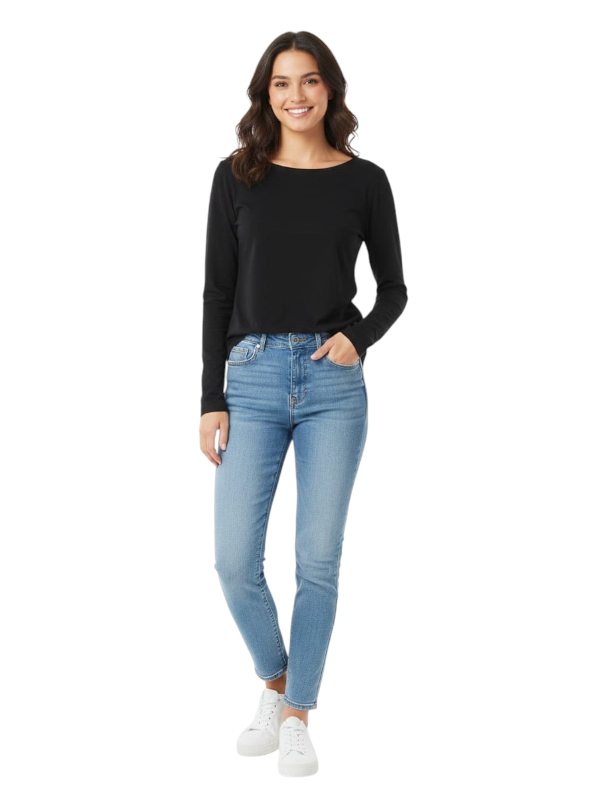 Women's Plain Solid Top,Black