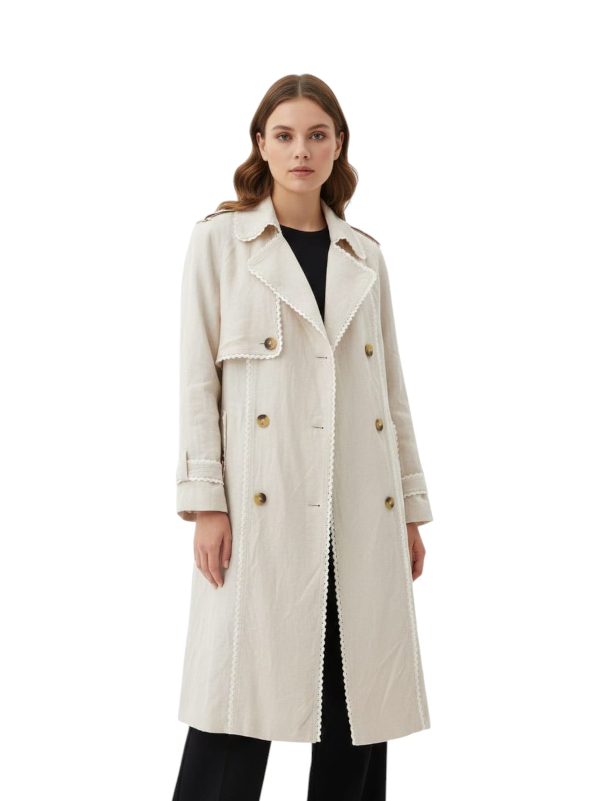 Women's Plain Solid Coat,Light Beige