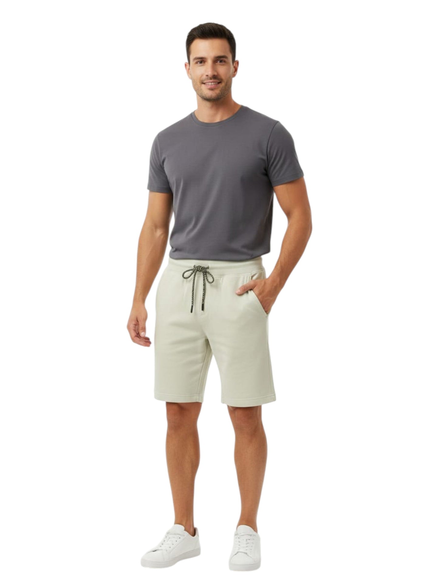 Men's Plain Solid Short,Light Beige