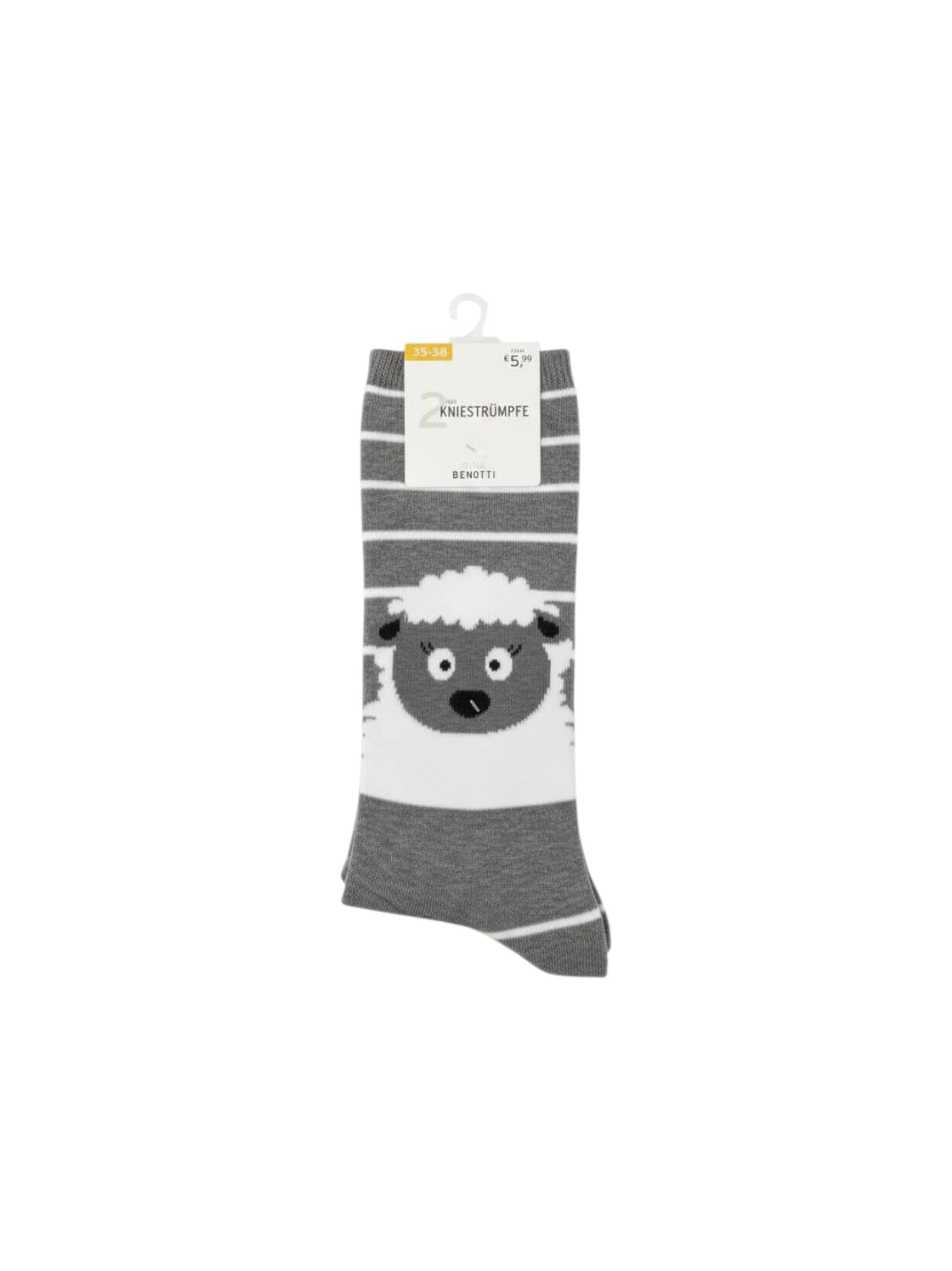 Women�s  Knitted Socks Set 2 Pieces,Grey
