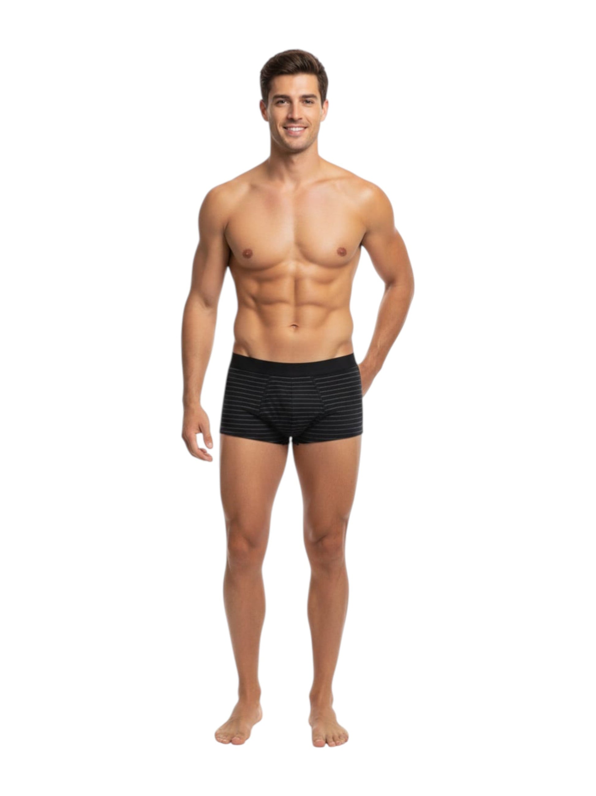 Men's Striped Boxer,Navy