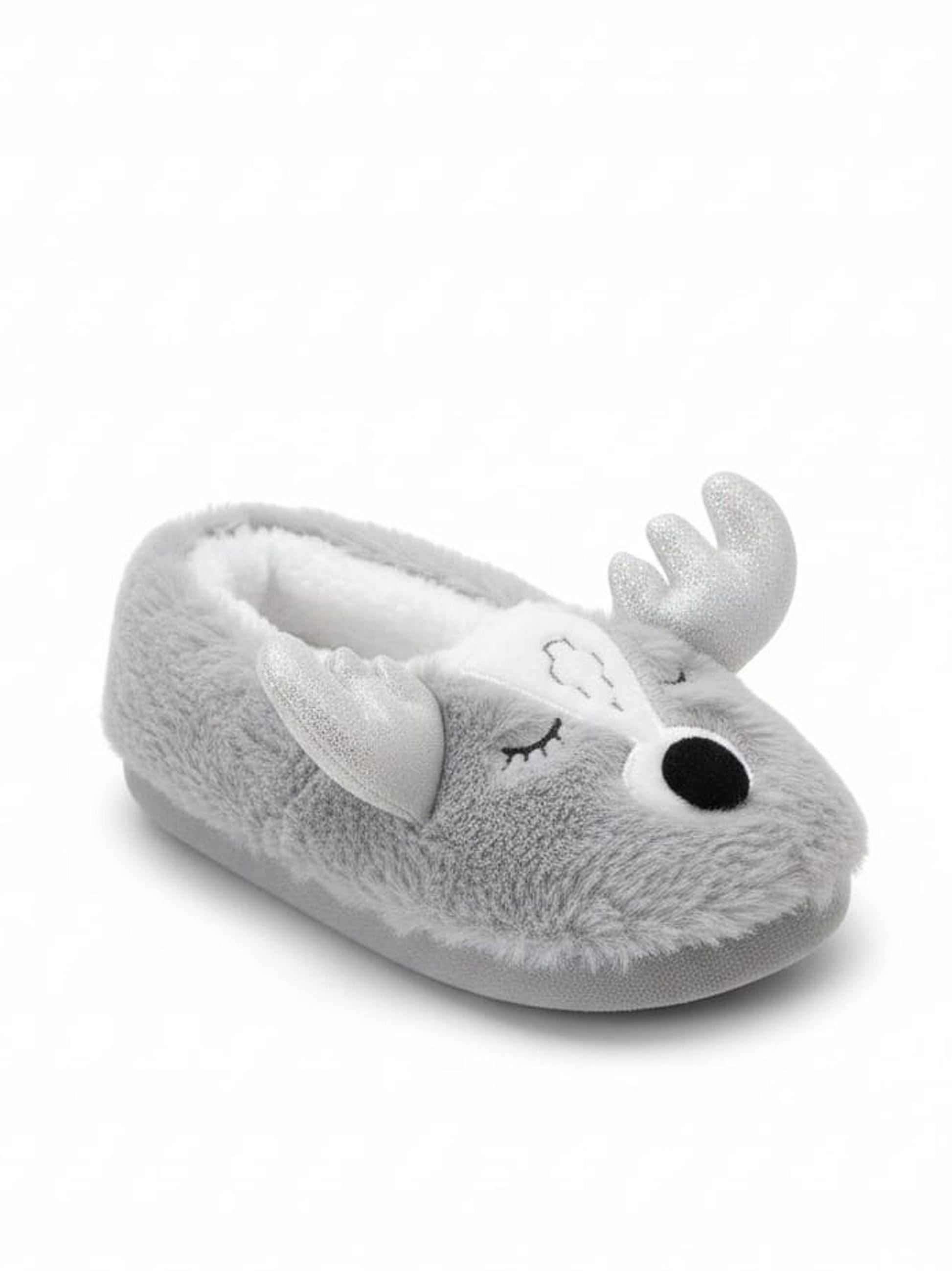 Women's Faux Fur  Slippers,Light Grey