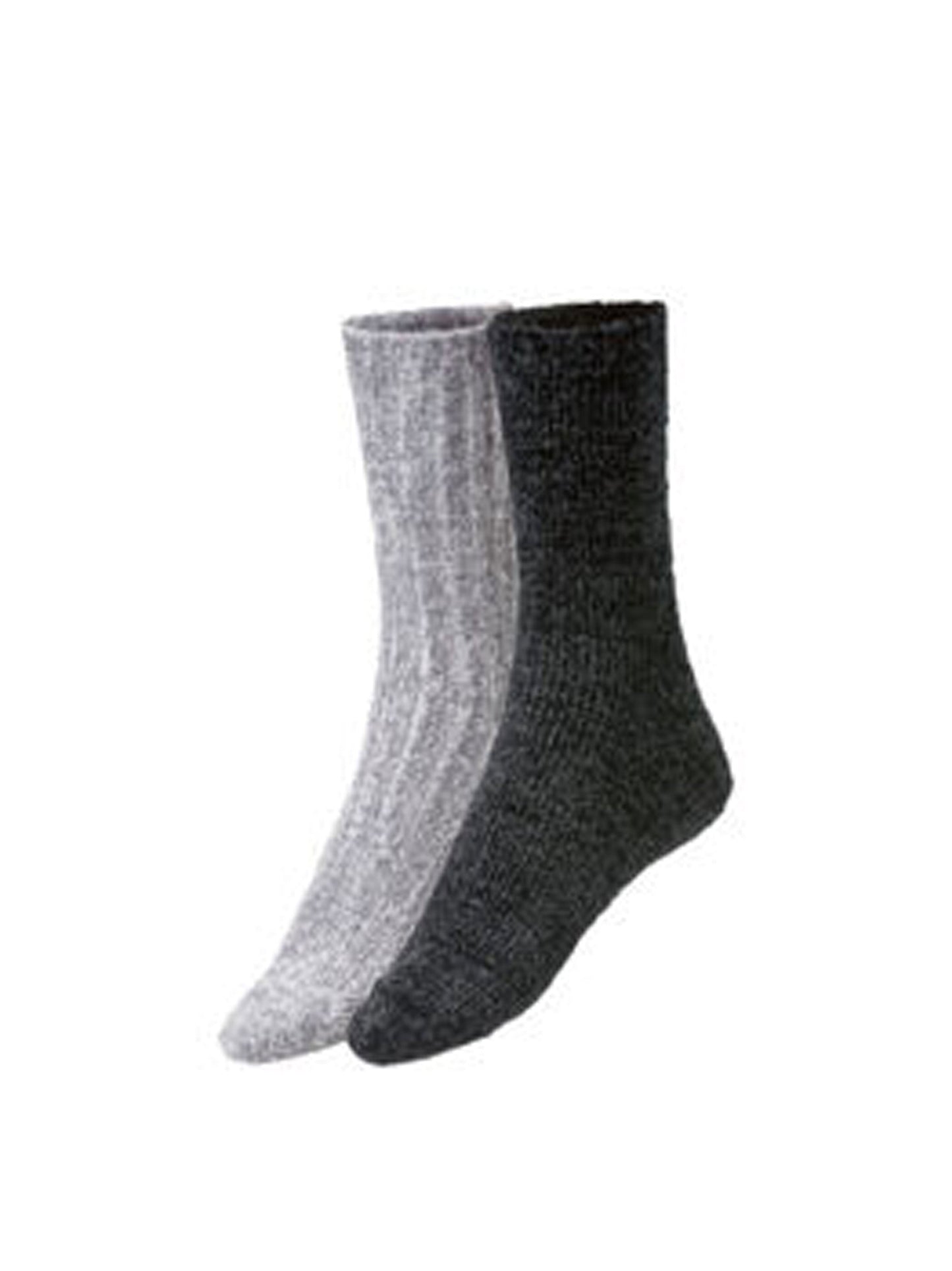 Women's Knitted SocksSet 2Pieces,Grey/Black
