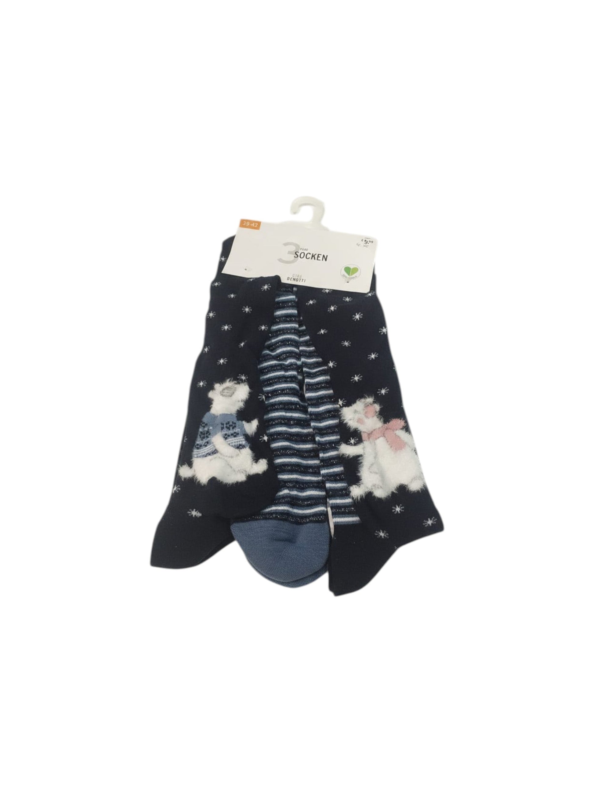 Women�s Knitted Socks Set 3Pieces,Navy