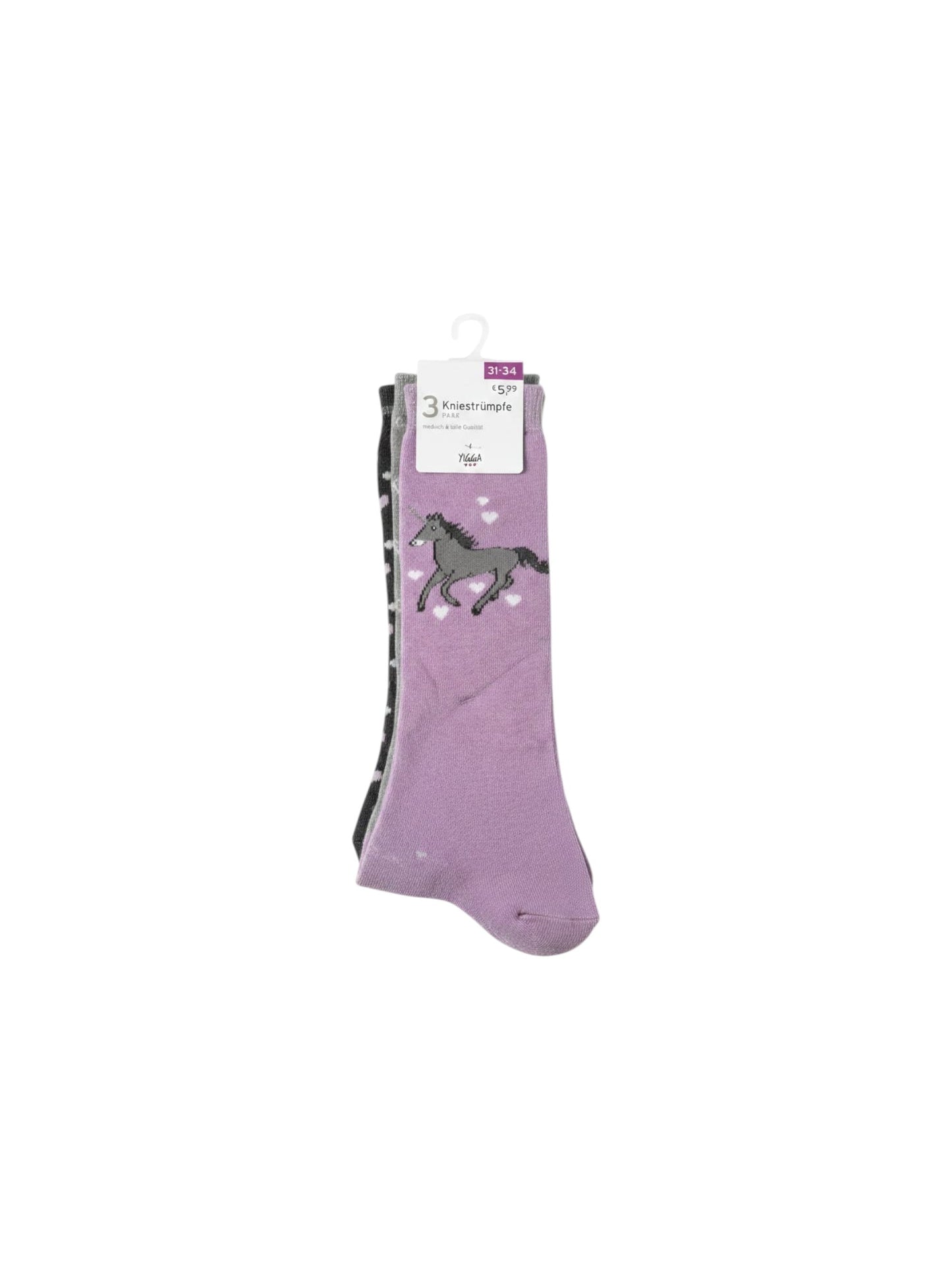 Kids Girl�s Knitted Socks Set 3Pieces,Grey/Purple