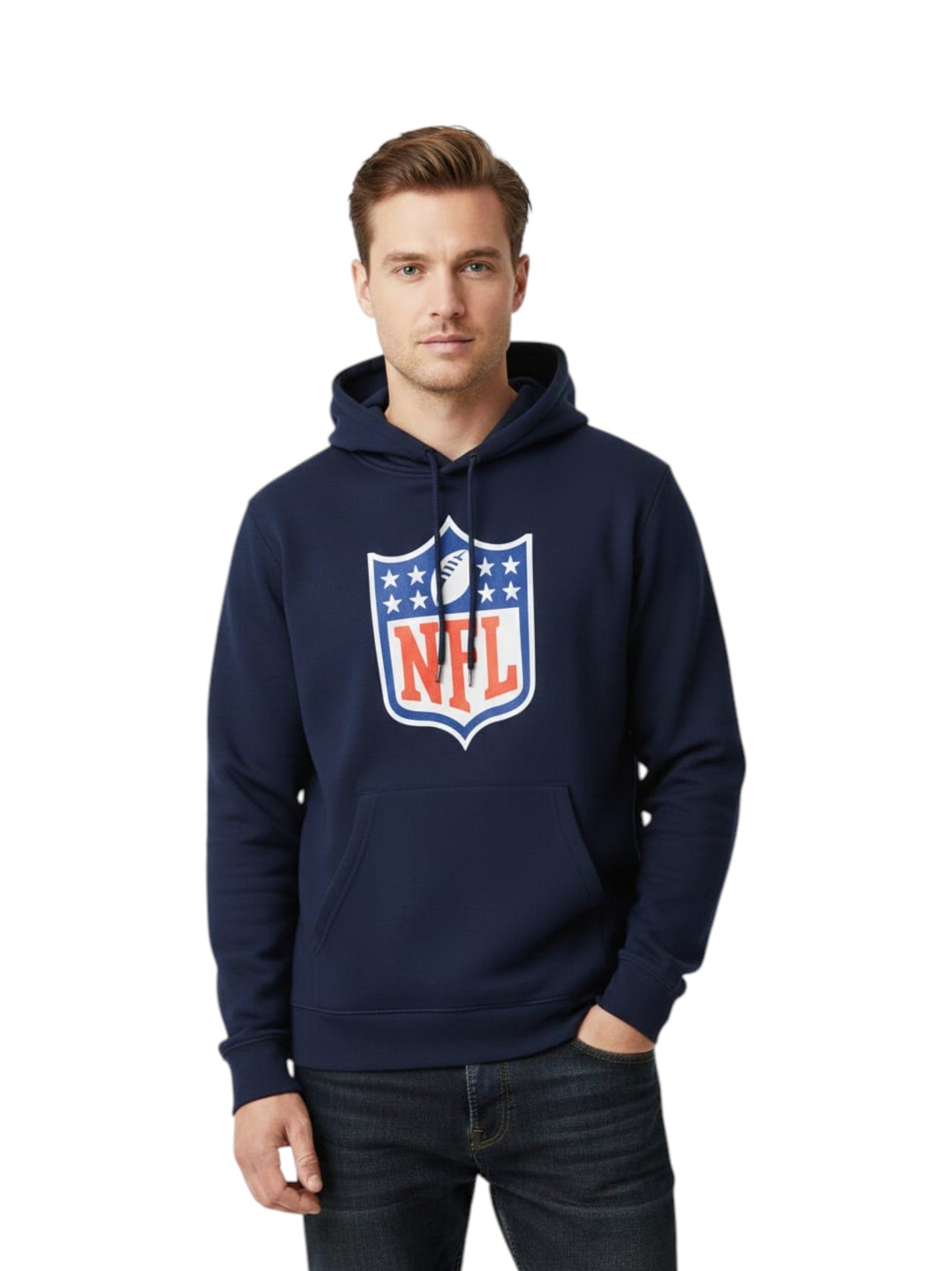 Men's Brand Logo Printed Hoodie,Navy