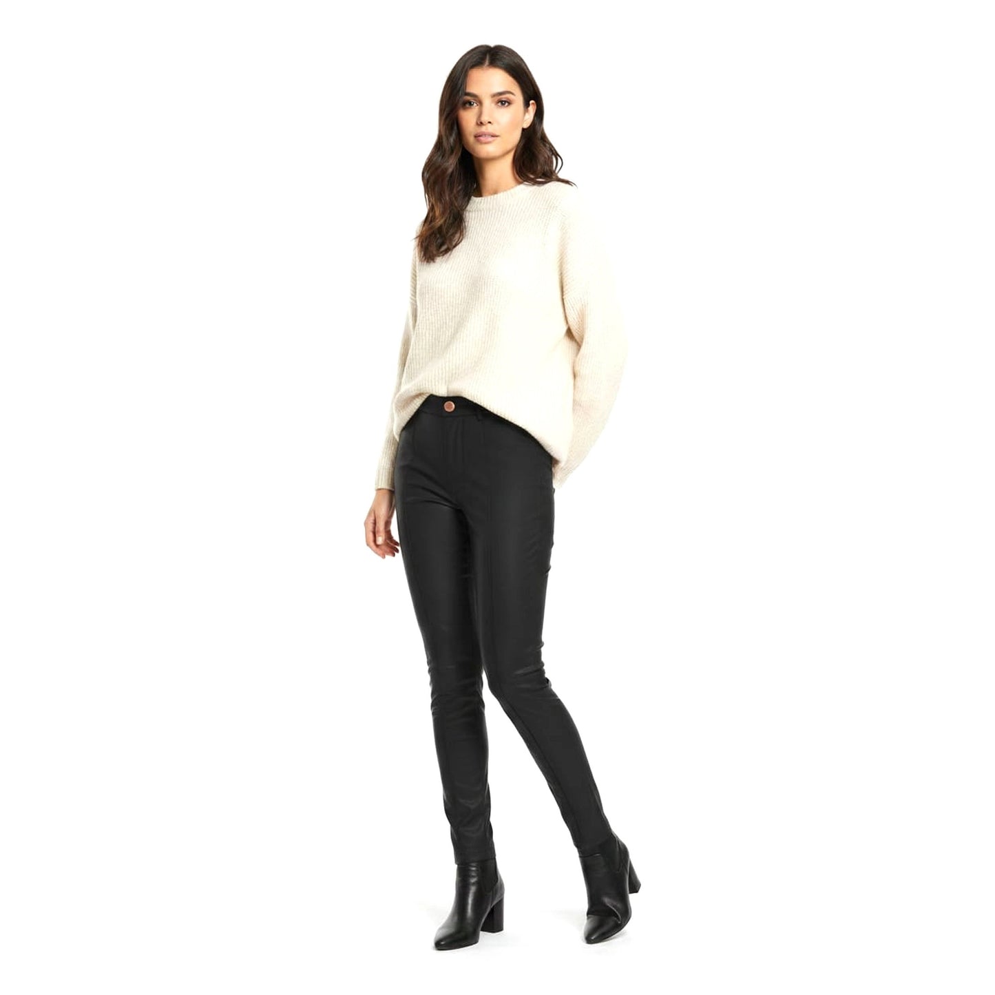 Women's Plain Solid Jeans,Black