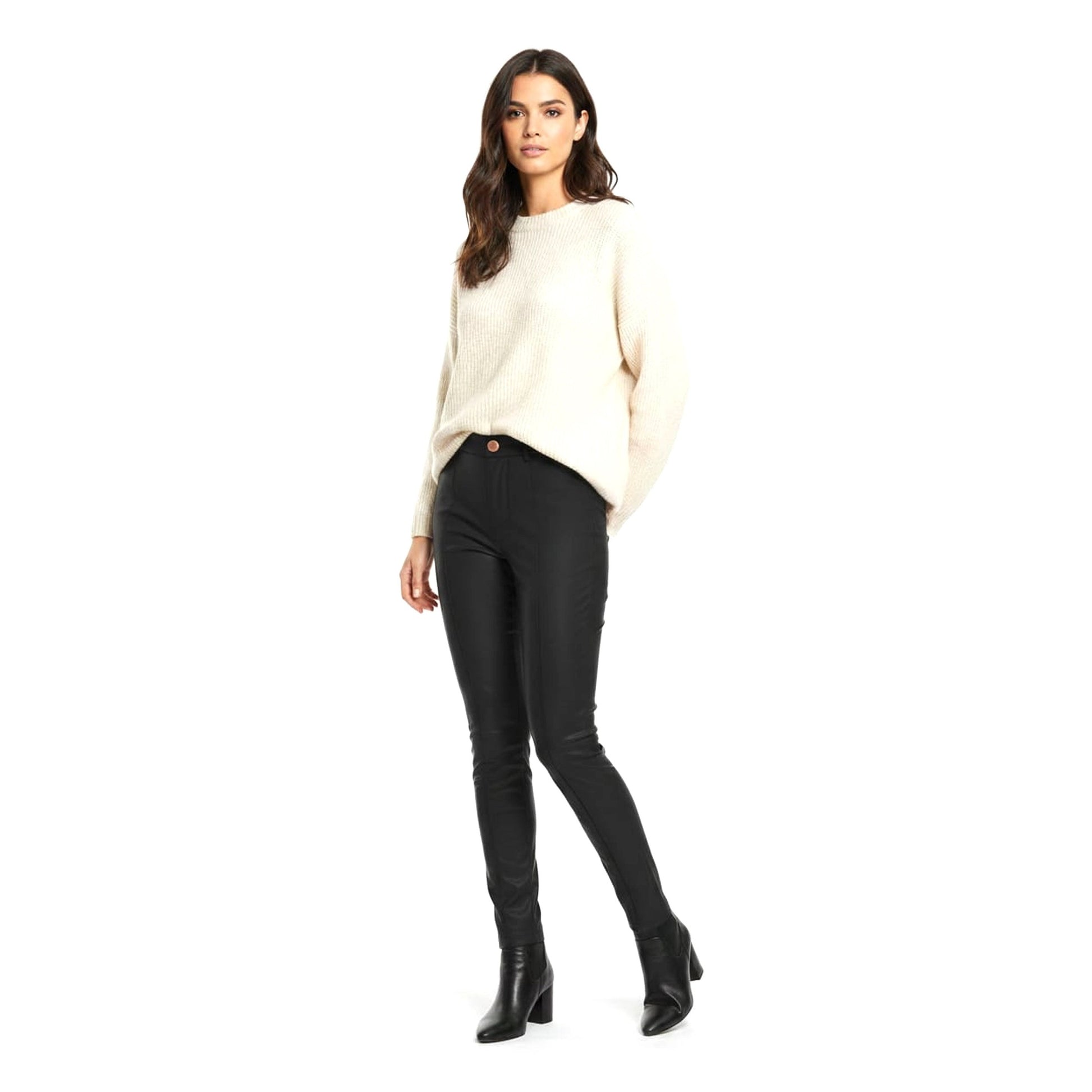 Women's Plain Solid Jeans,Black