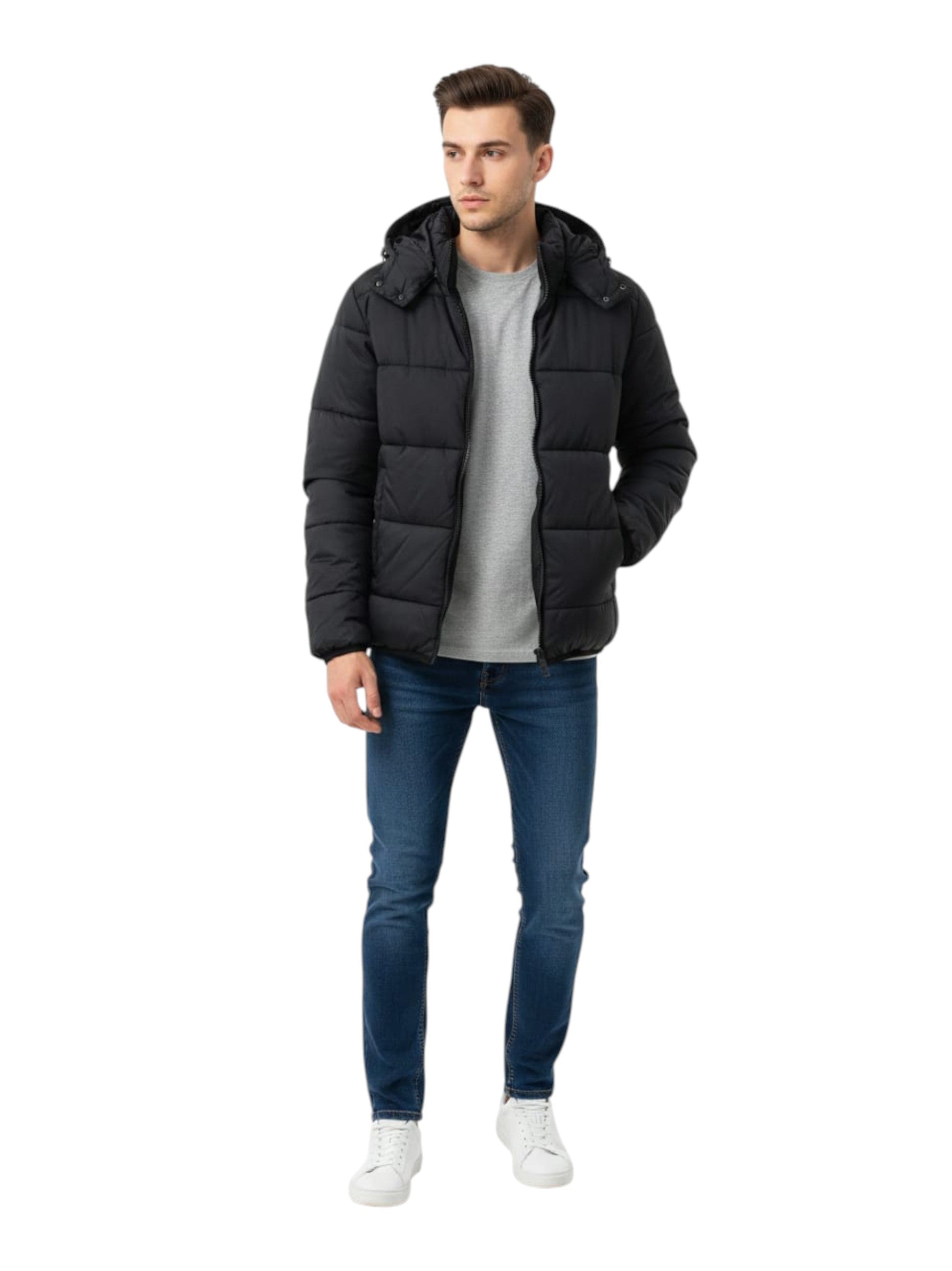 Men's Quilted Jacket,Black