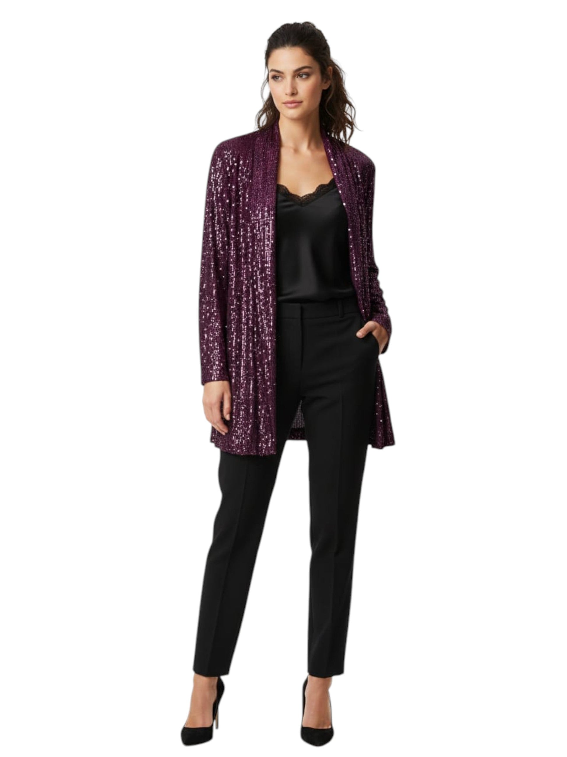 Women's Mesh Cardigan,Purple