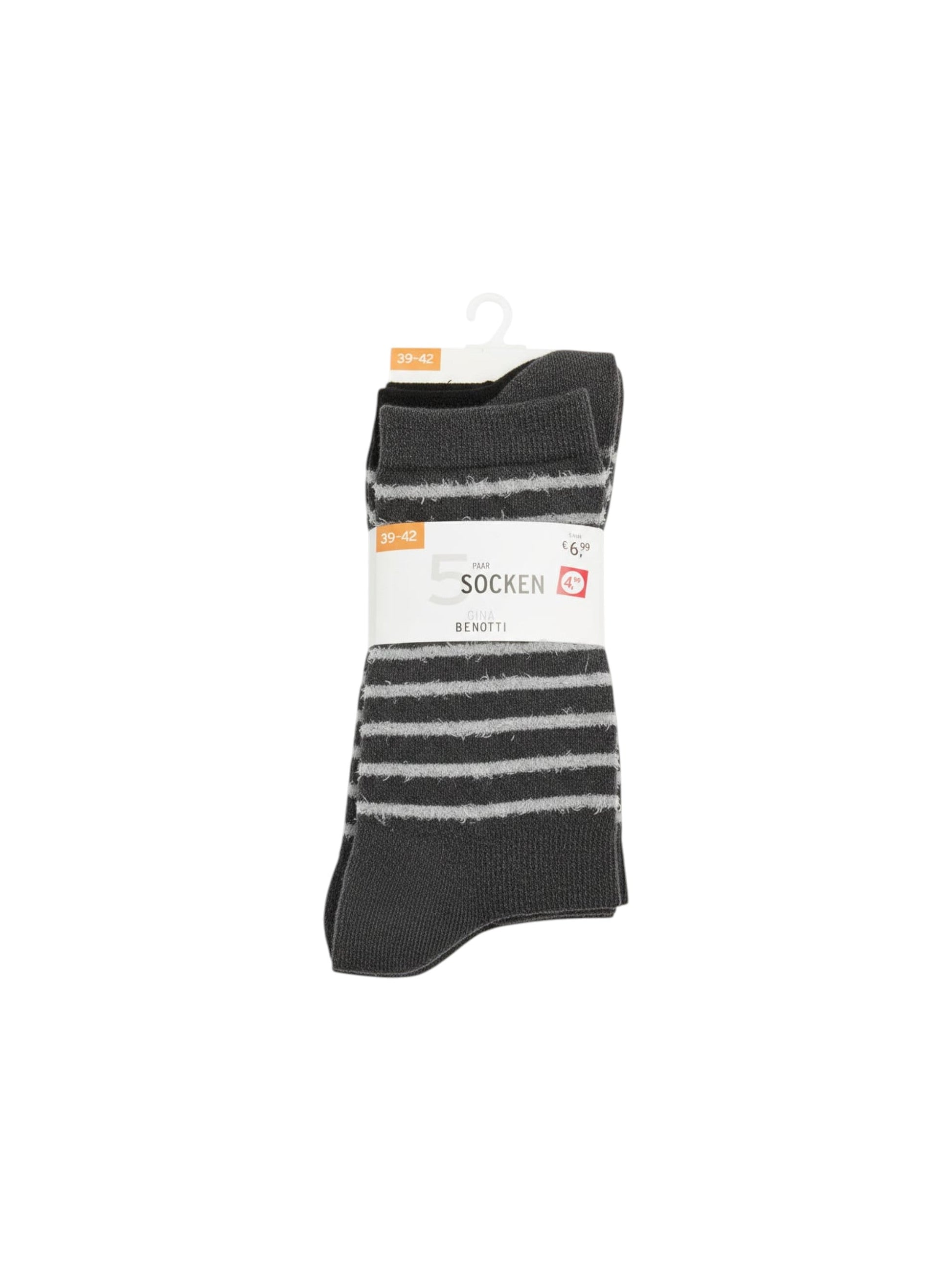 Women�s Knitted Socks Set 5Pieces,Grey/Black
