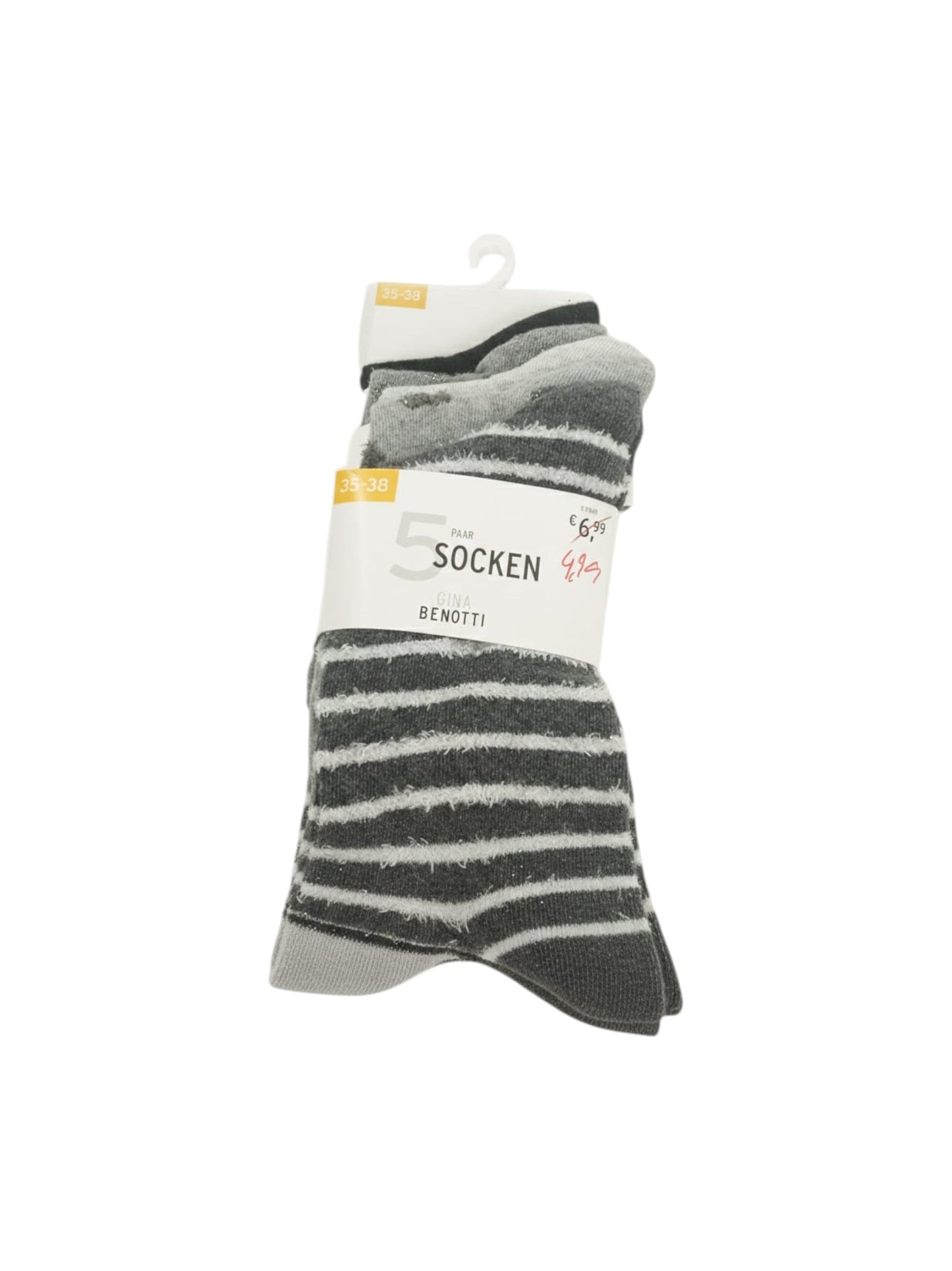 Women�s Knitted Socks Set 5 Pieces,Grey/Black
