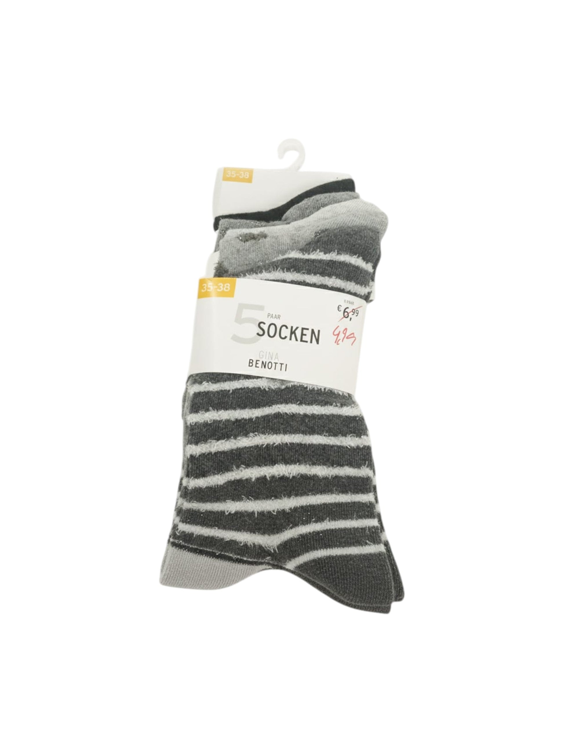 Women�s Knitted Socks Set 5 Pieces,Grey/Black