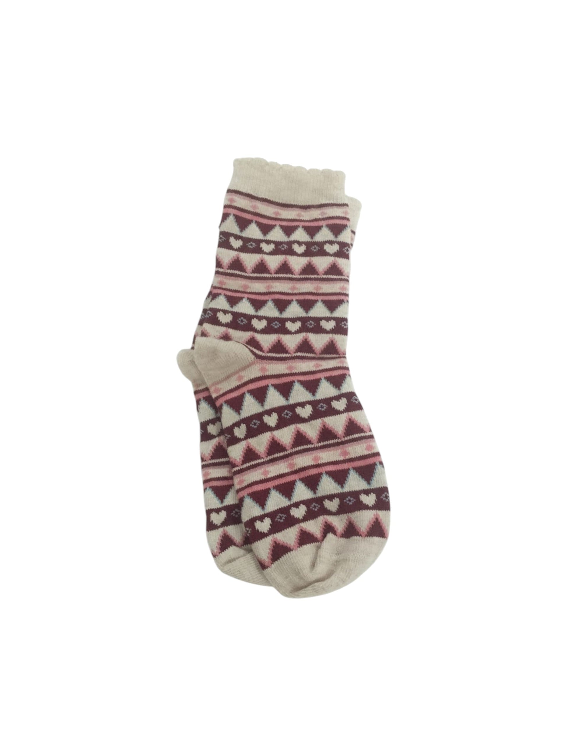 Kids Girl�s Knitted Socks,Beige/Pink