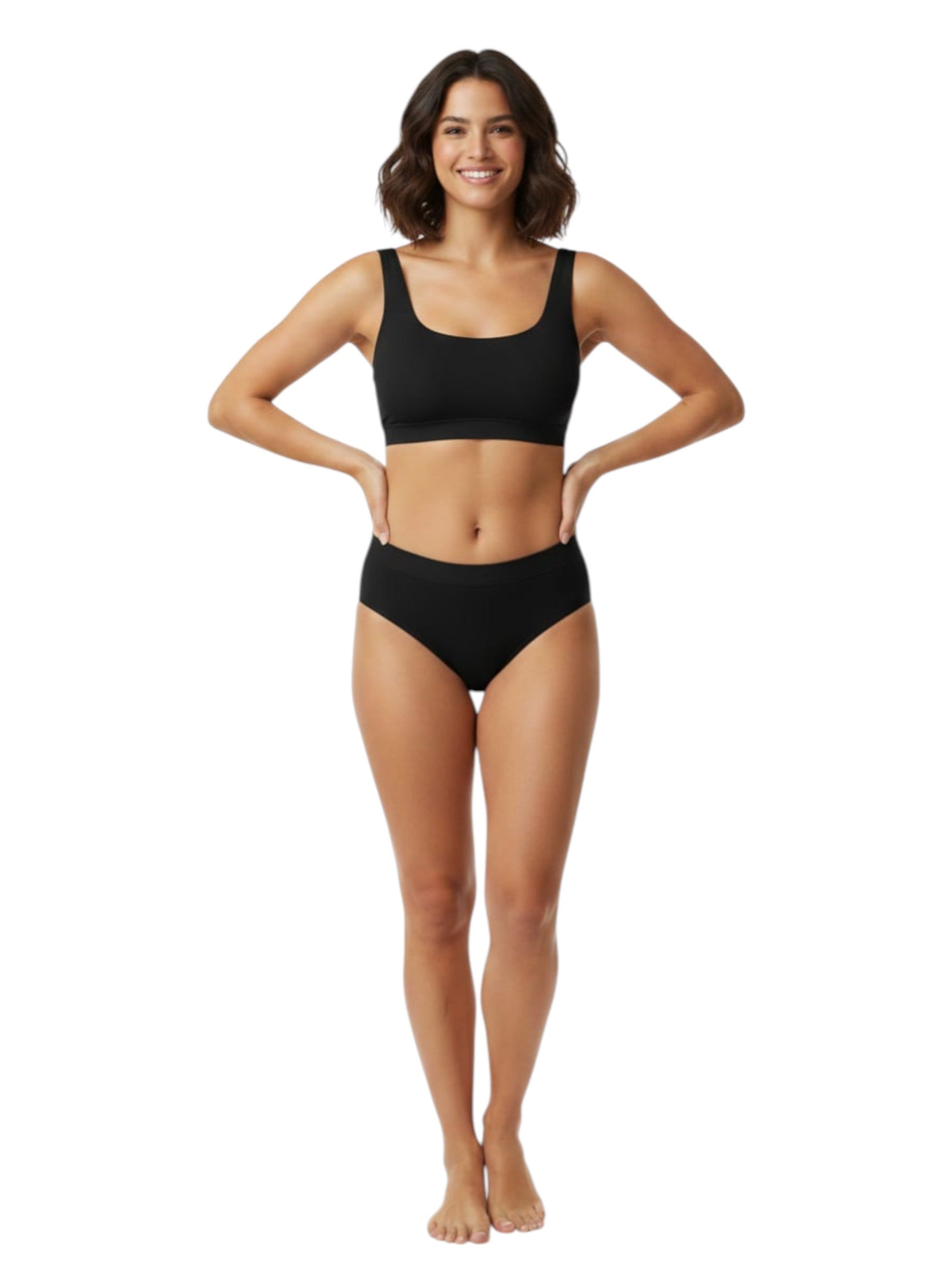 Women's Ribbed Thongs,Black