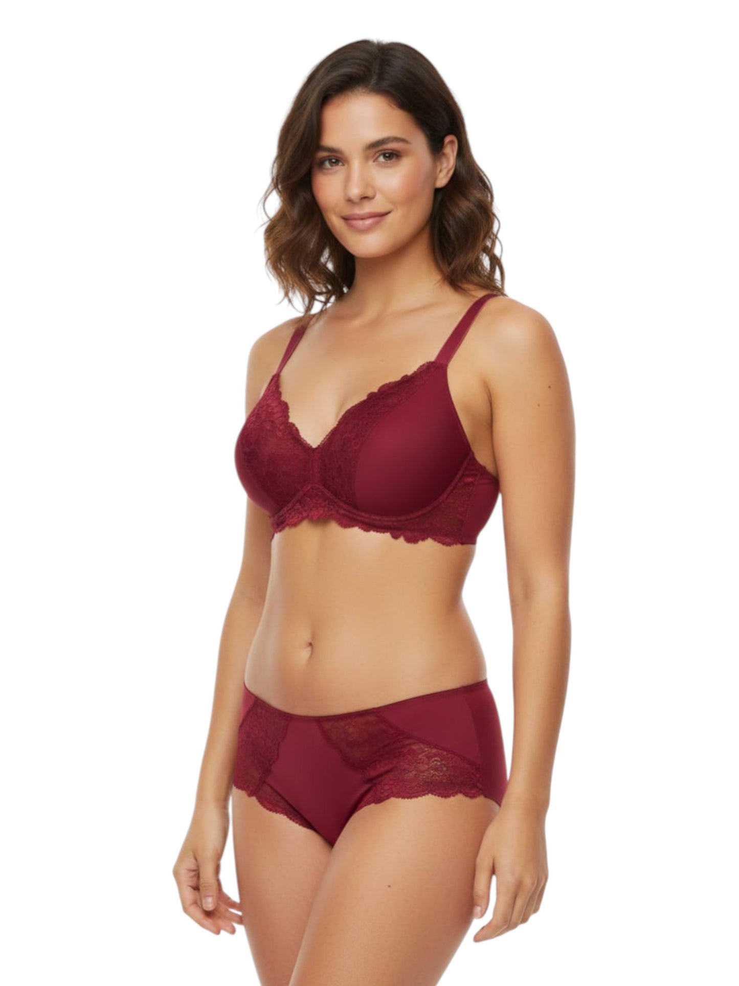 Women's Lace Bra,Burgundy