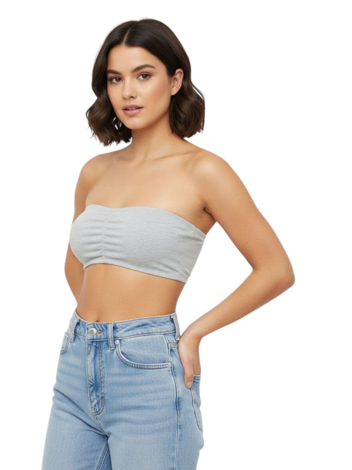 Women's Plain Solid Bra,Light Grey