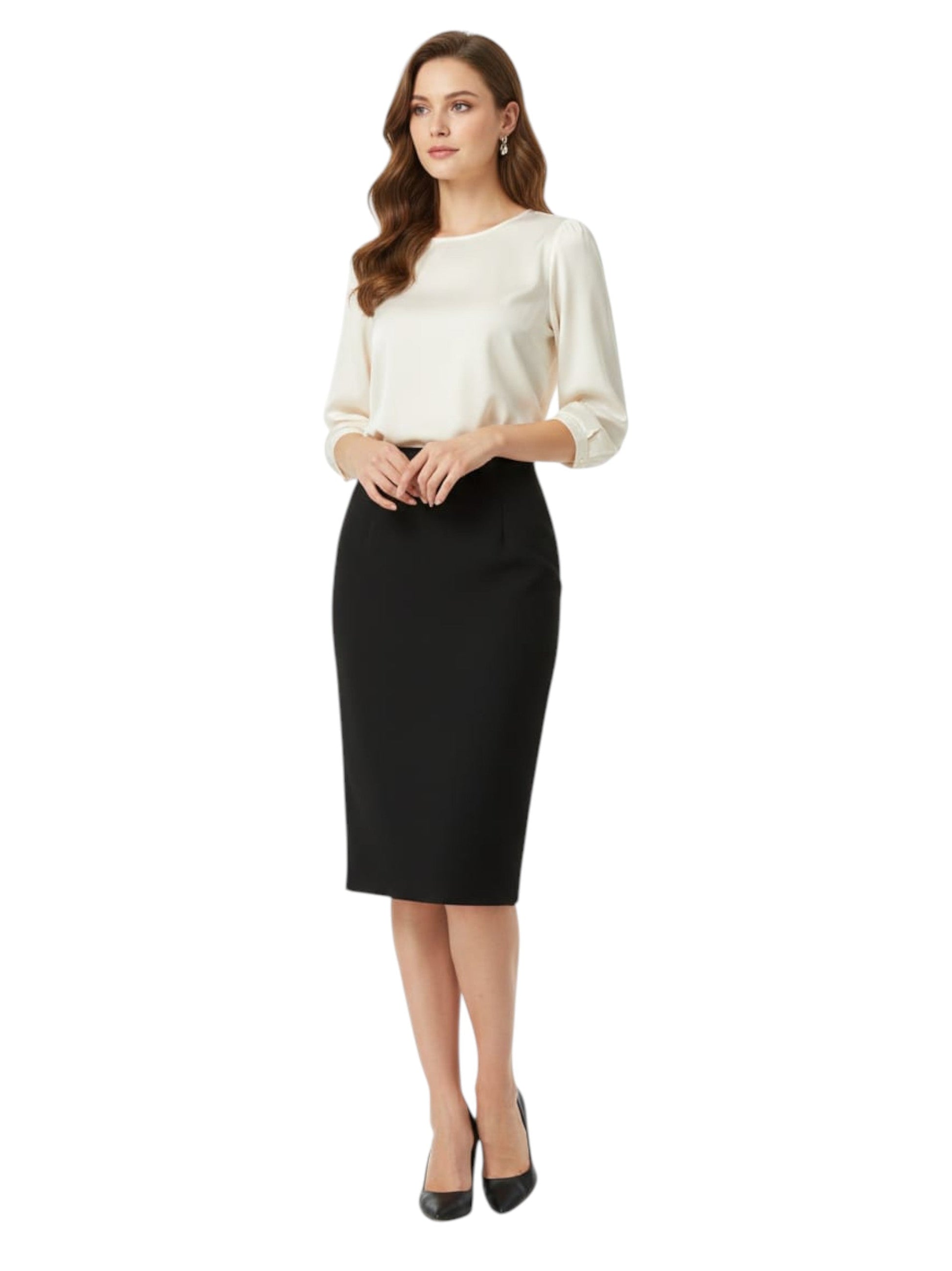 Women's Plain Solid Skirt,Black