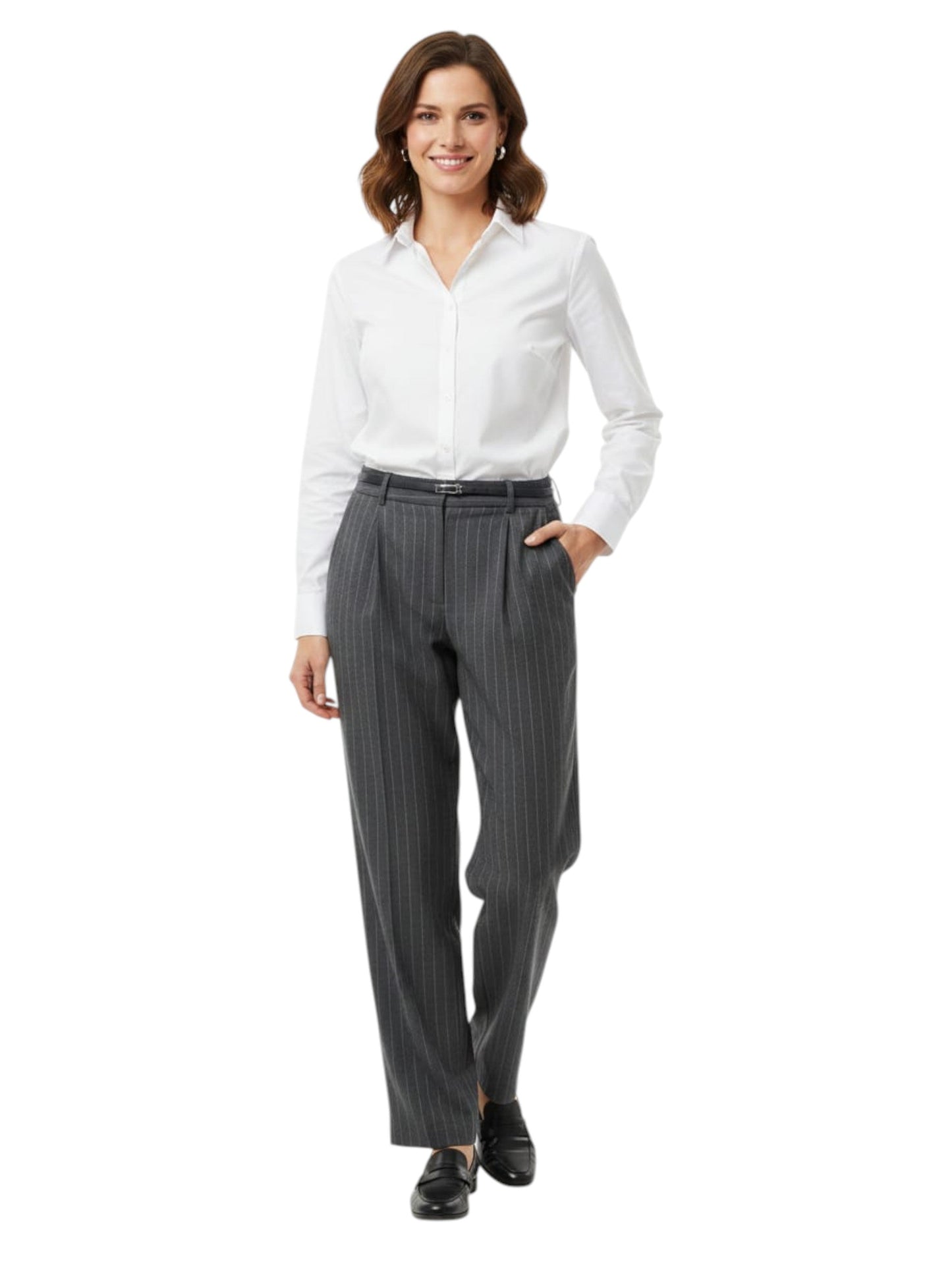 Women's Striped Classic Pant,Grey