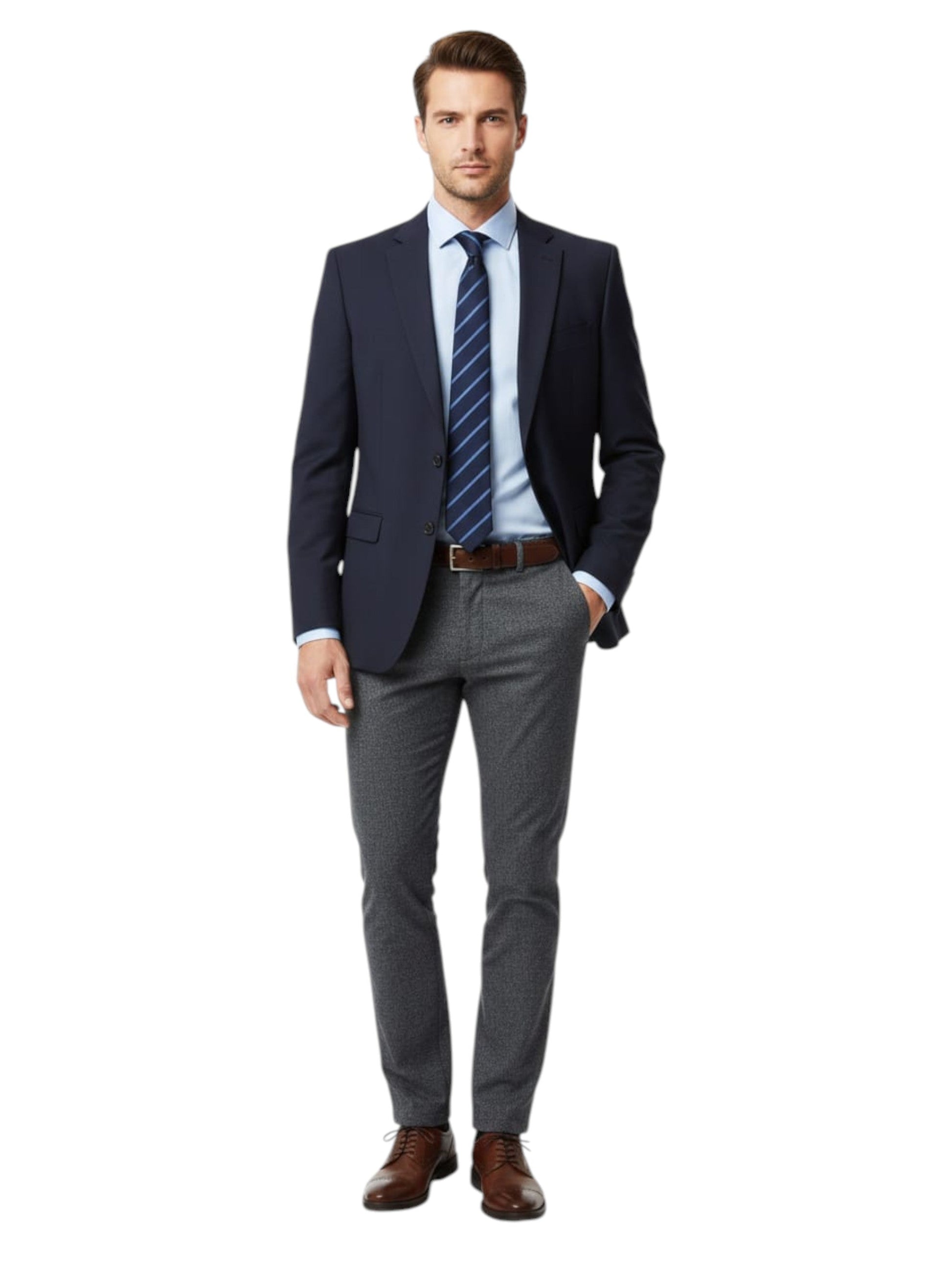 Men's Plain Solid Classic Pant,Grey