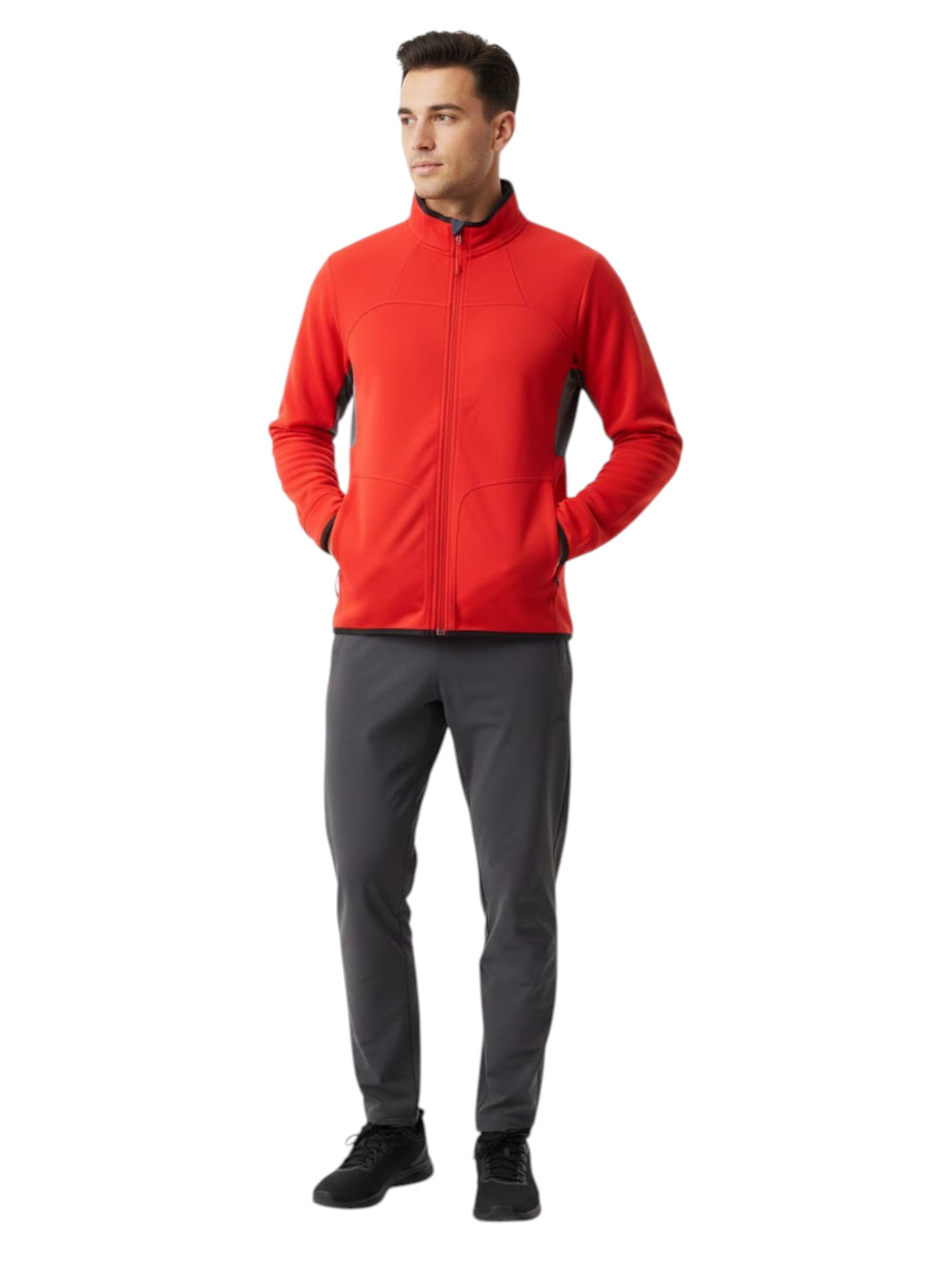 Men's Colorblocked Jacket,Red