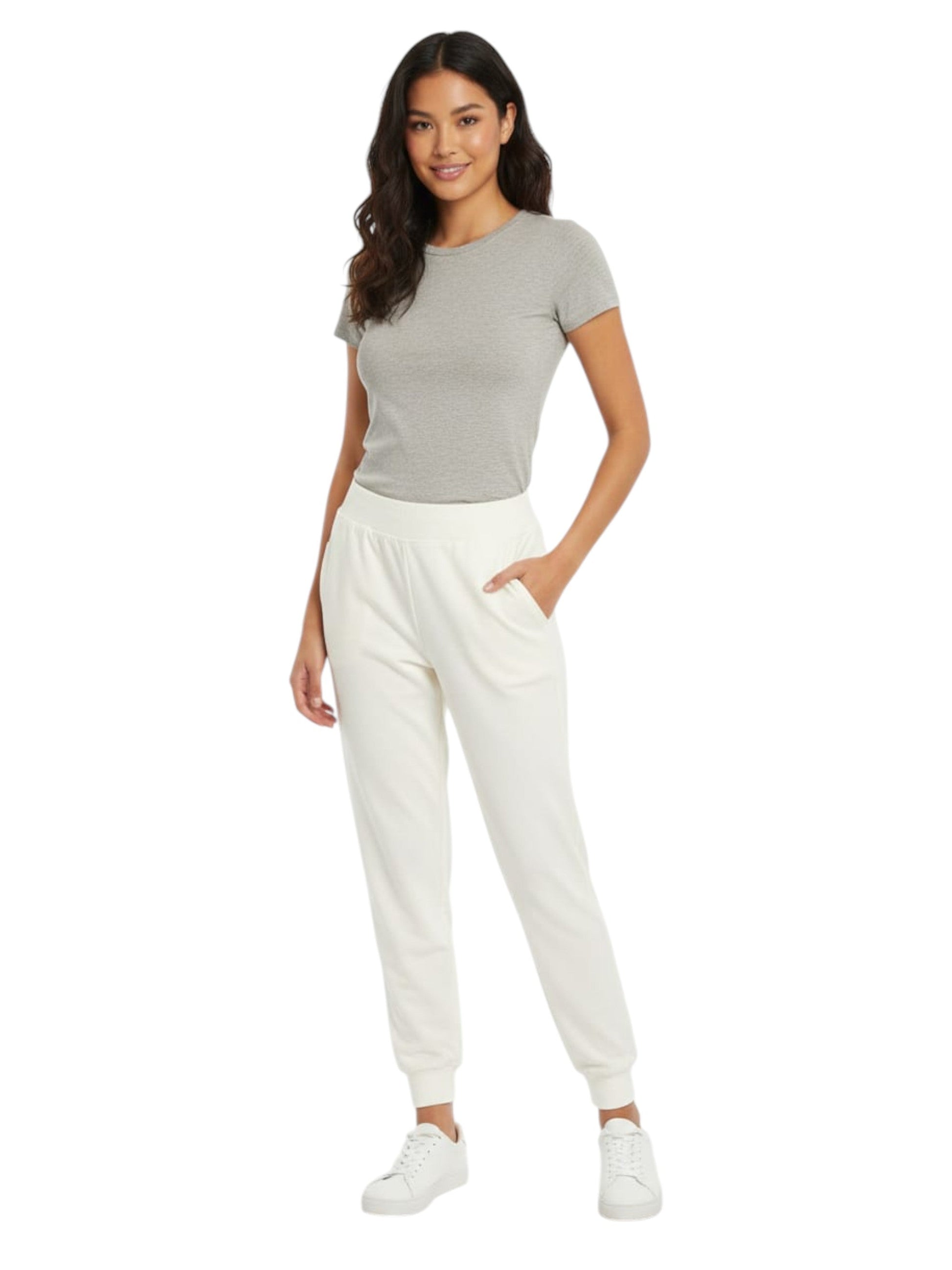 Women's Plain Solid Pant,Light Beige
