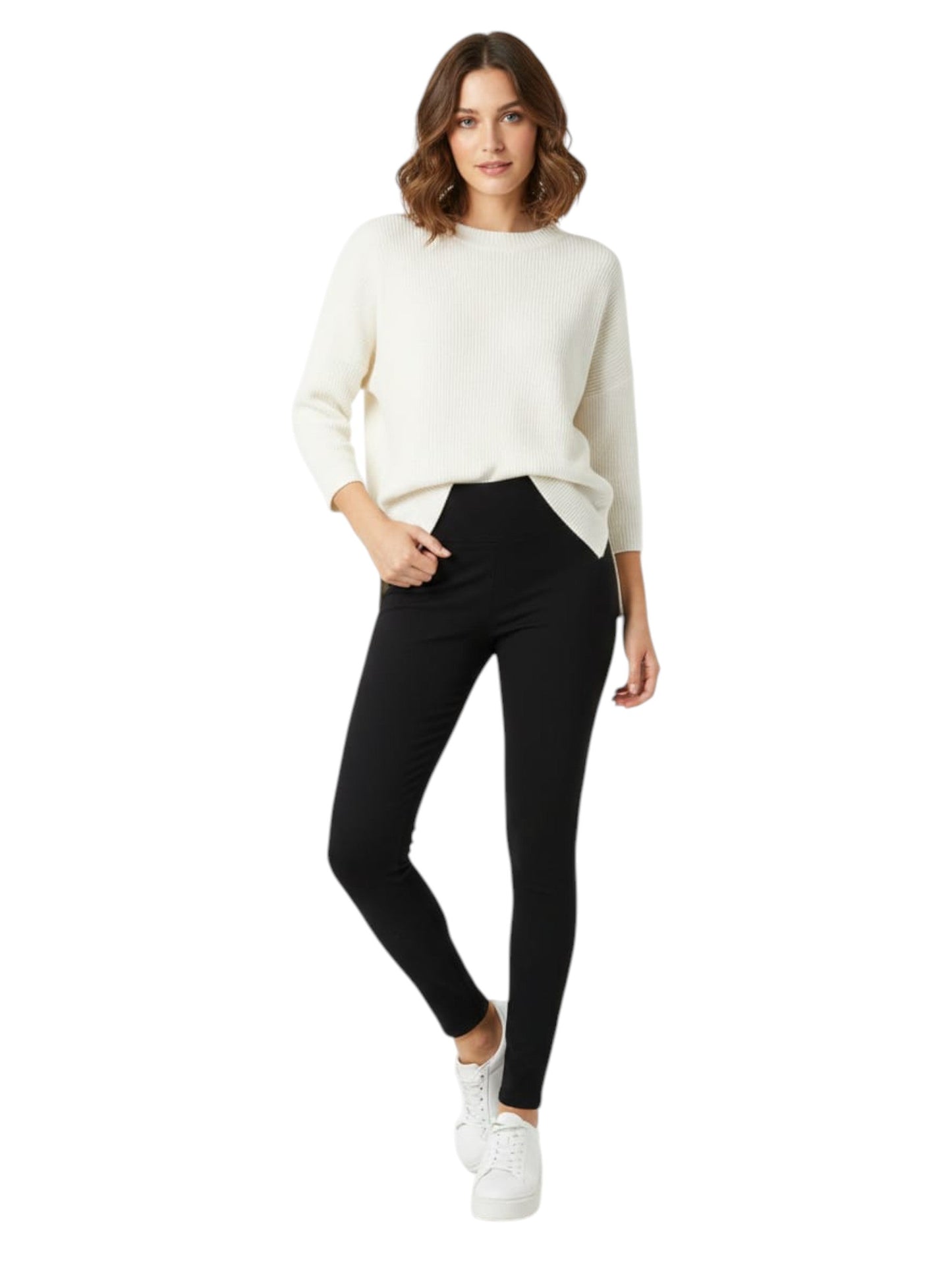Women's Plain Solid Legging,Black