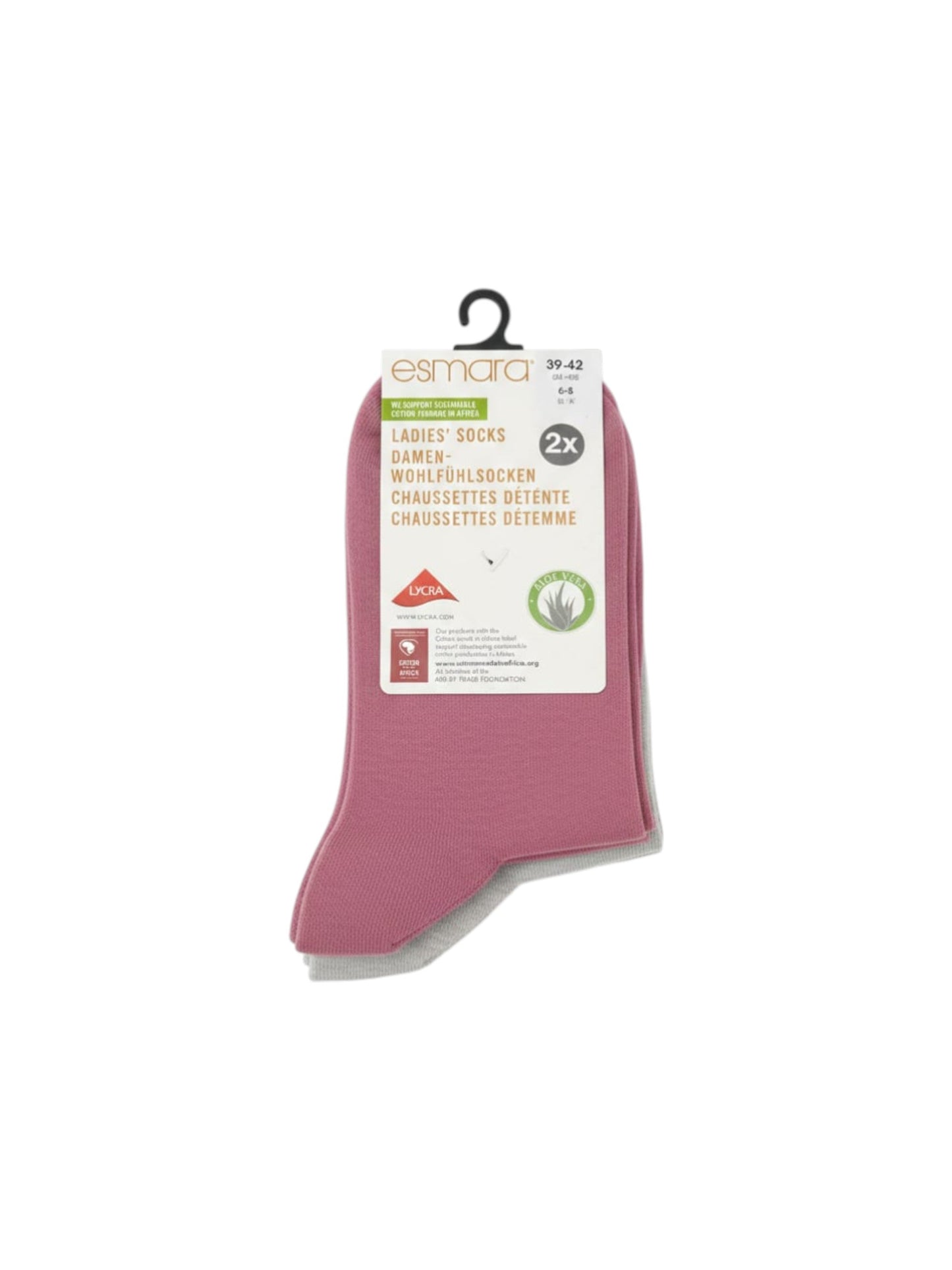 Women's Plain Solid Socks Set 2Pieces,Pink/Grey
