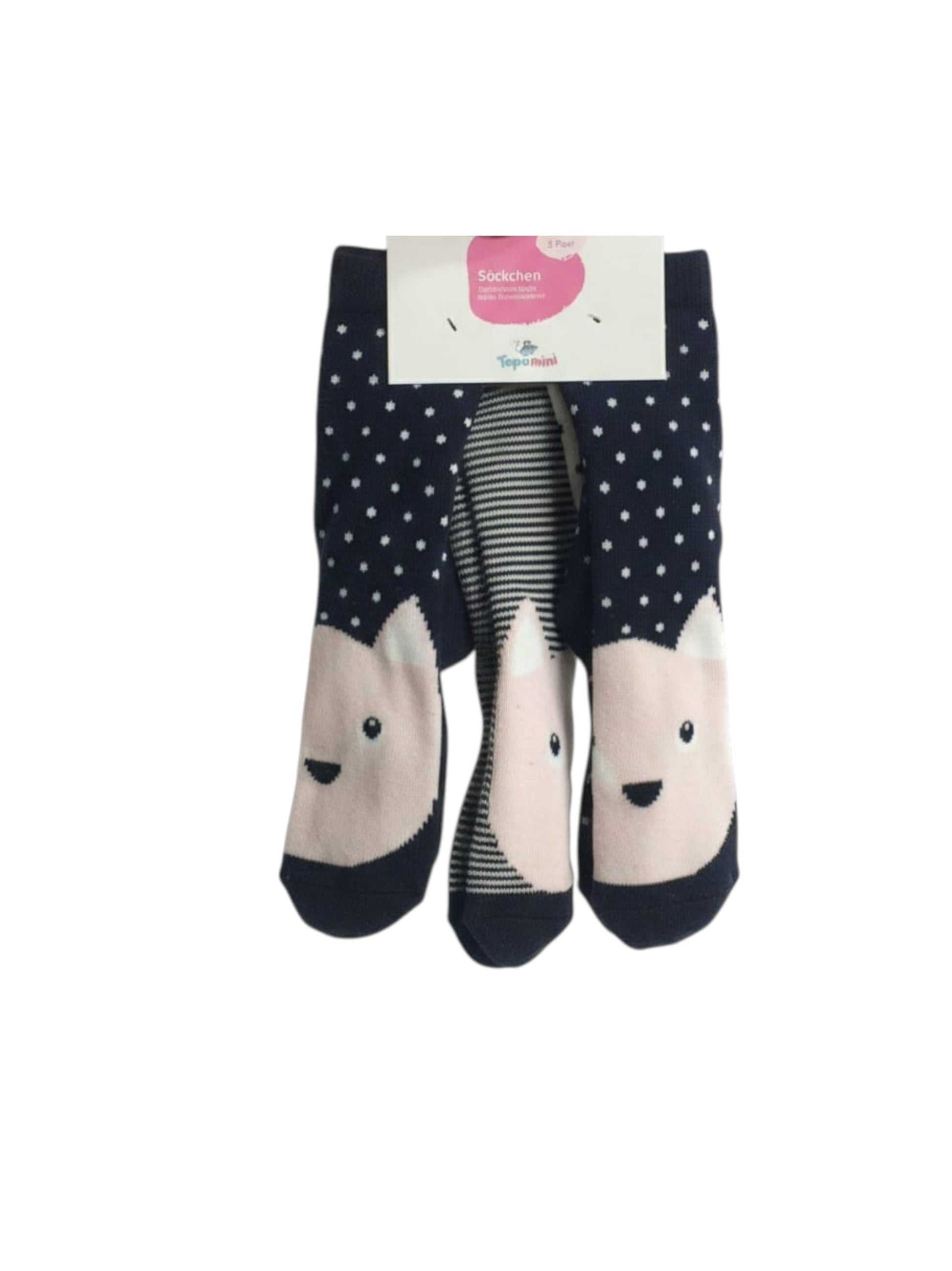 Kids Girl's Printed Socks Set 3Pieces,Multi