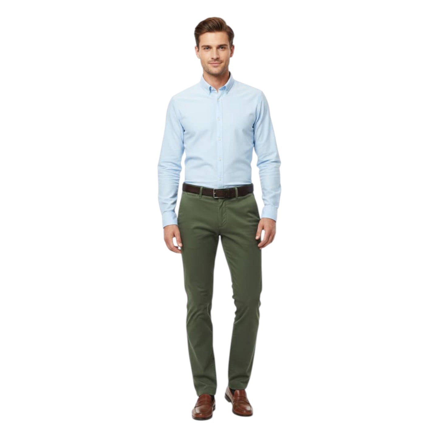 Men's Plain Solid Classic Pant,Olive