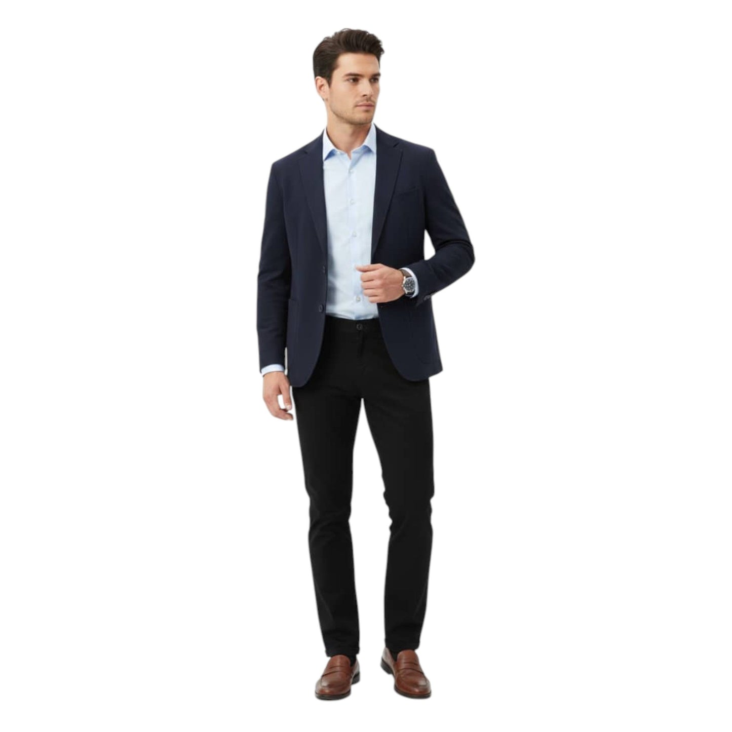 Men's Plain Solid Classic Pant,Black