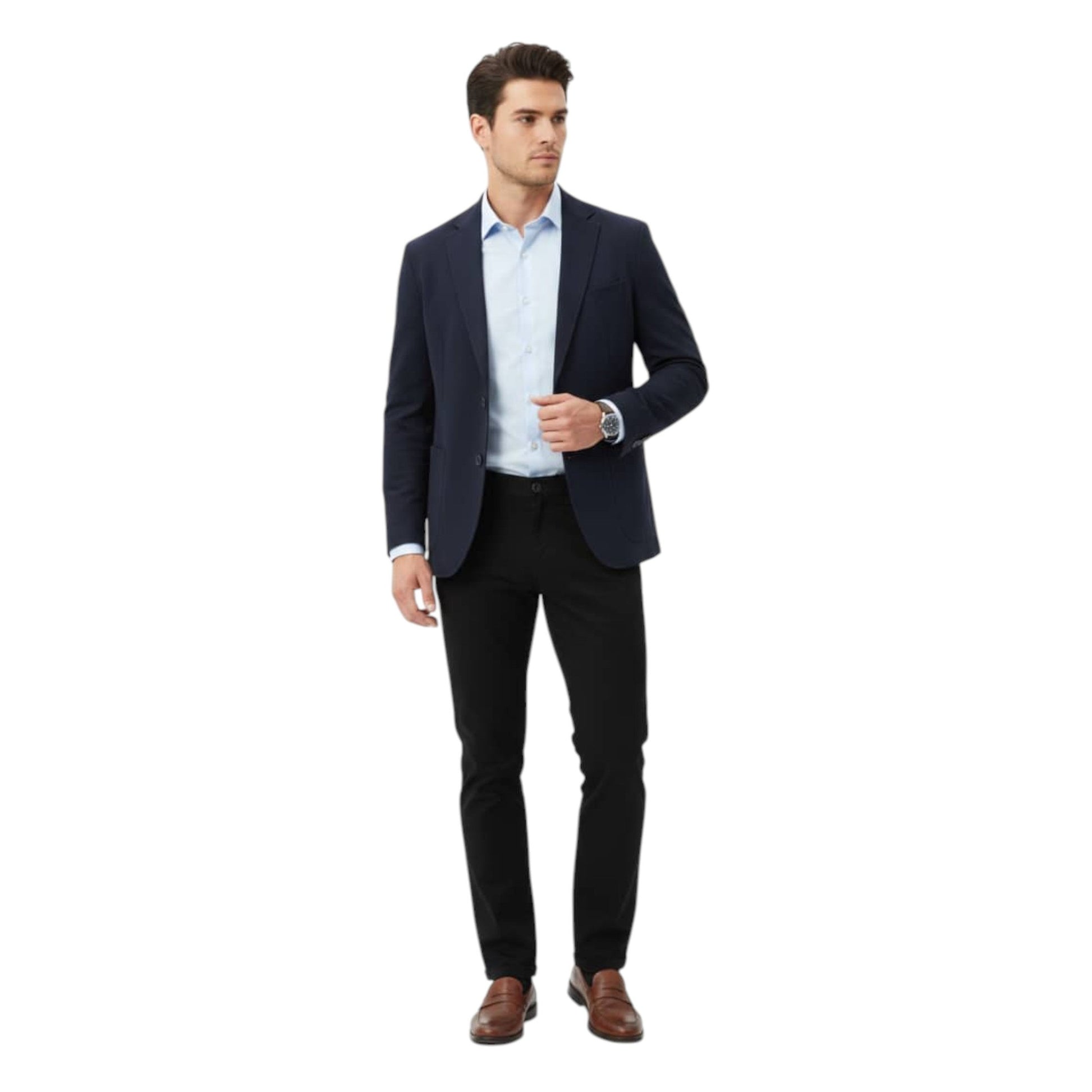 Men's Plain Solid Classic Pant,Black