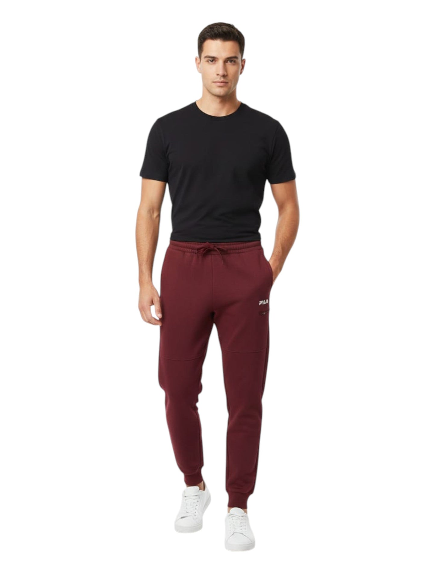 Men's Plain Solid Pant,Burgundy