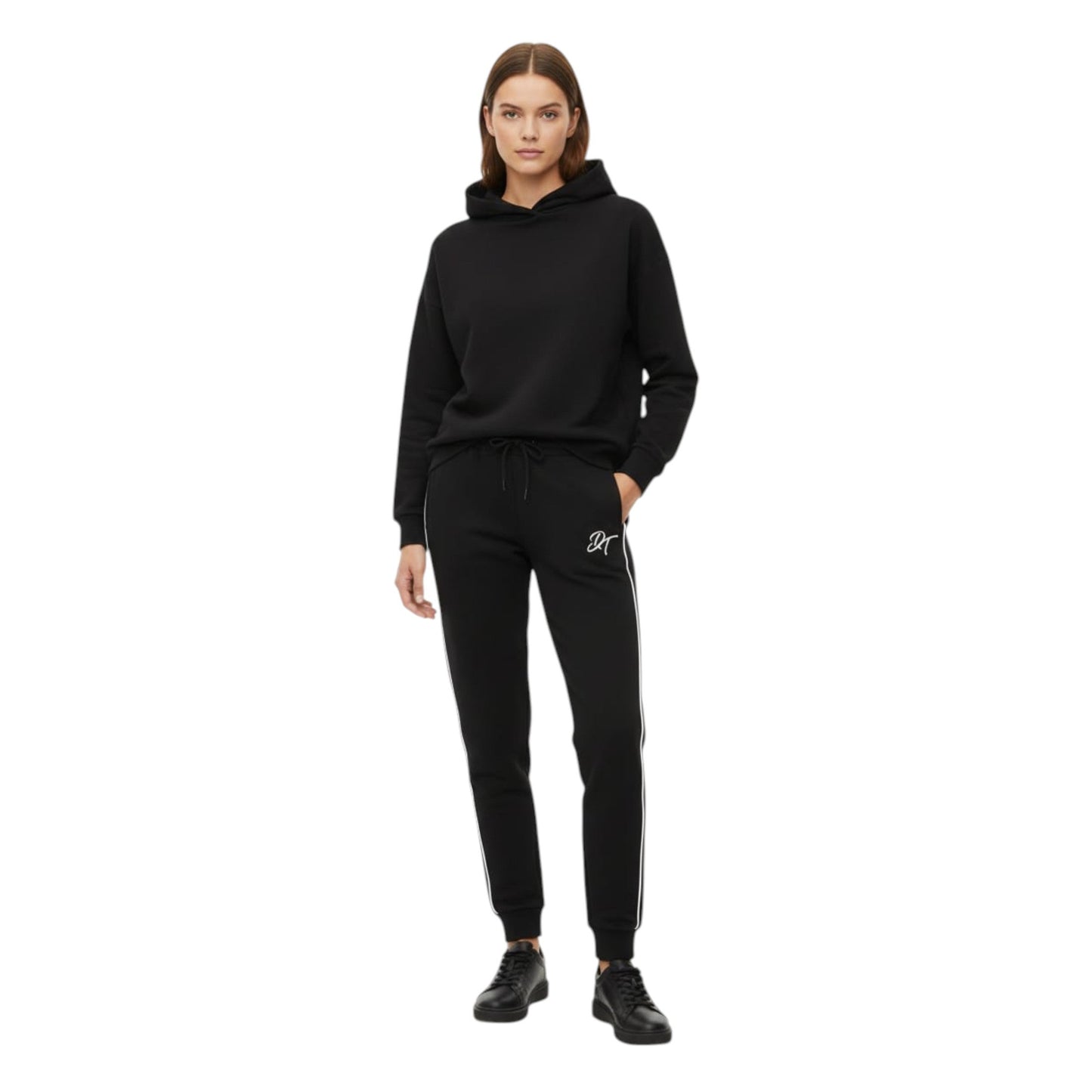 Women's Plain Solid Pant,Black