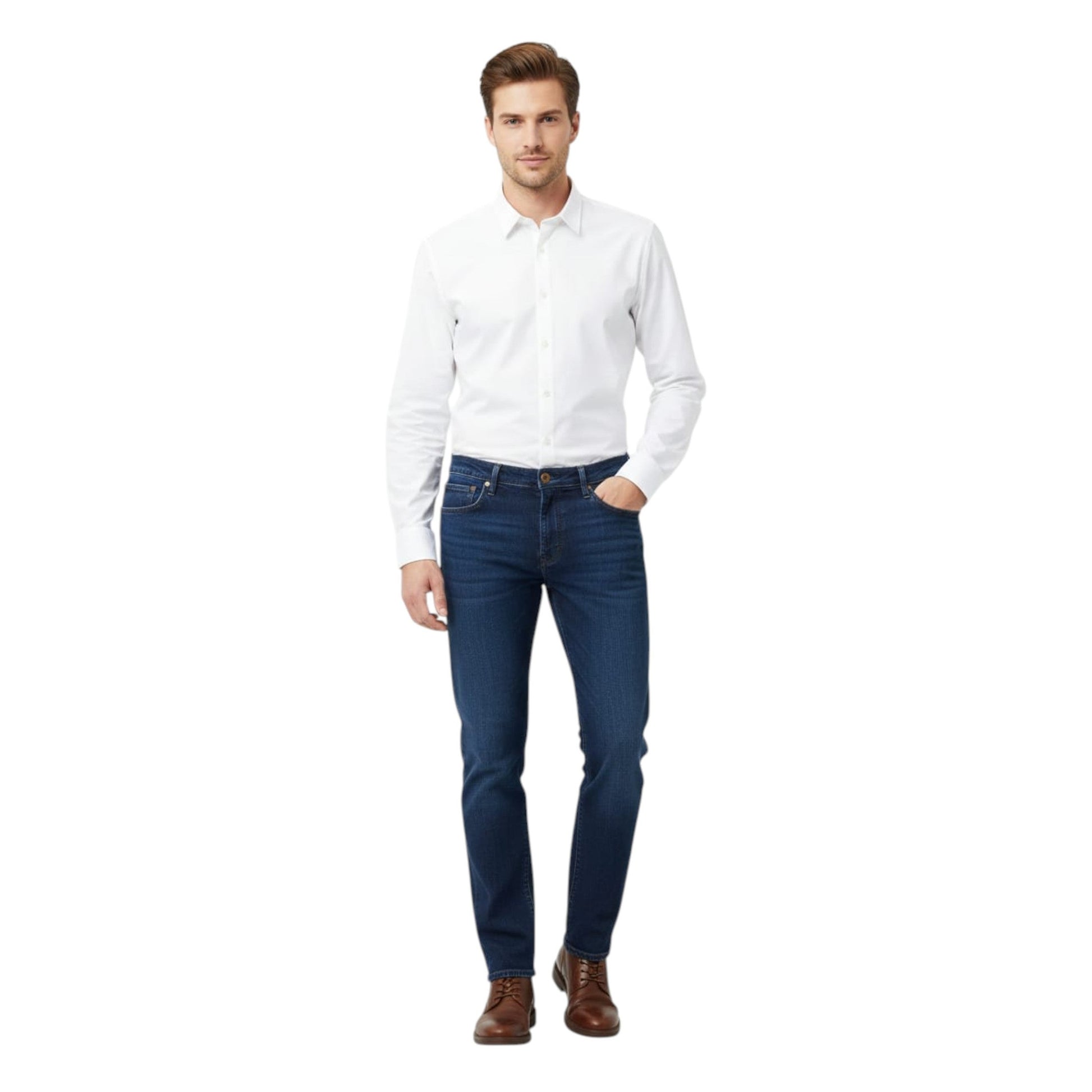 Men's Plain Solid Jeans,Navy