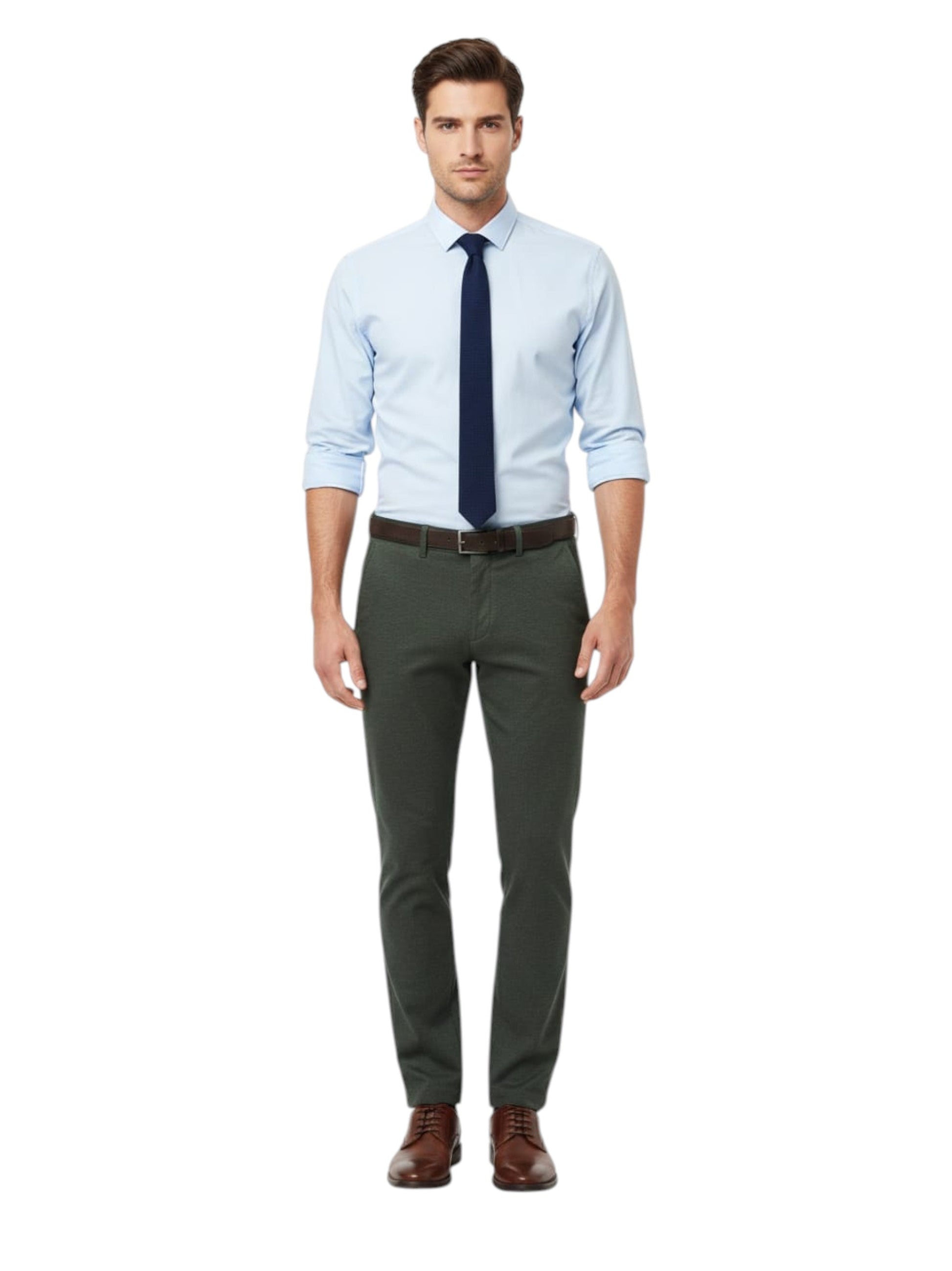 Men's Plain Solid Classic Pant,Olive