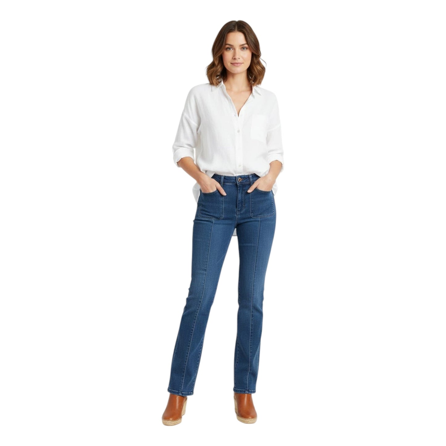 Women's Plain Solid Jeans,Blue