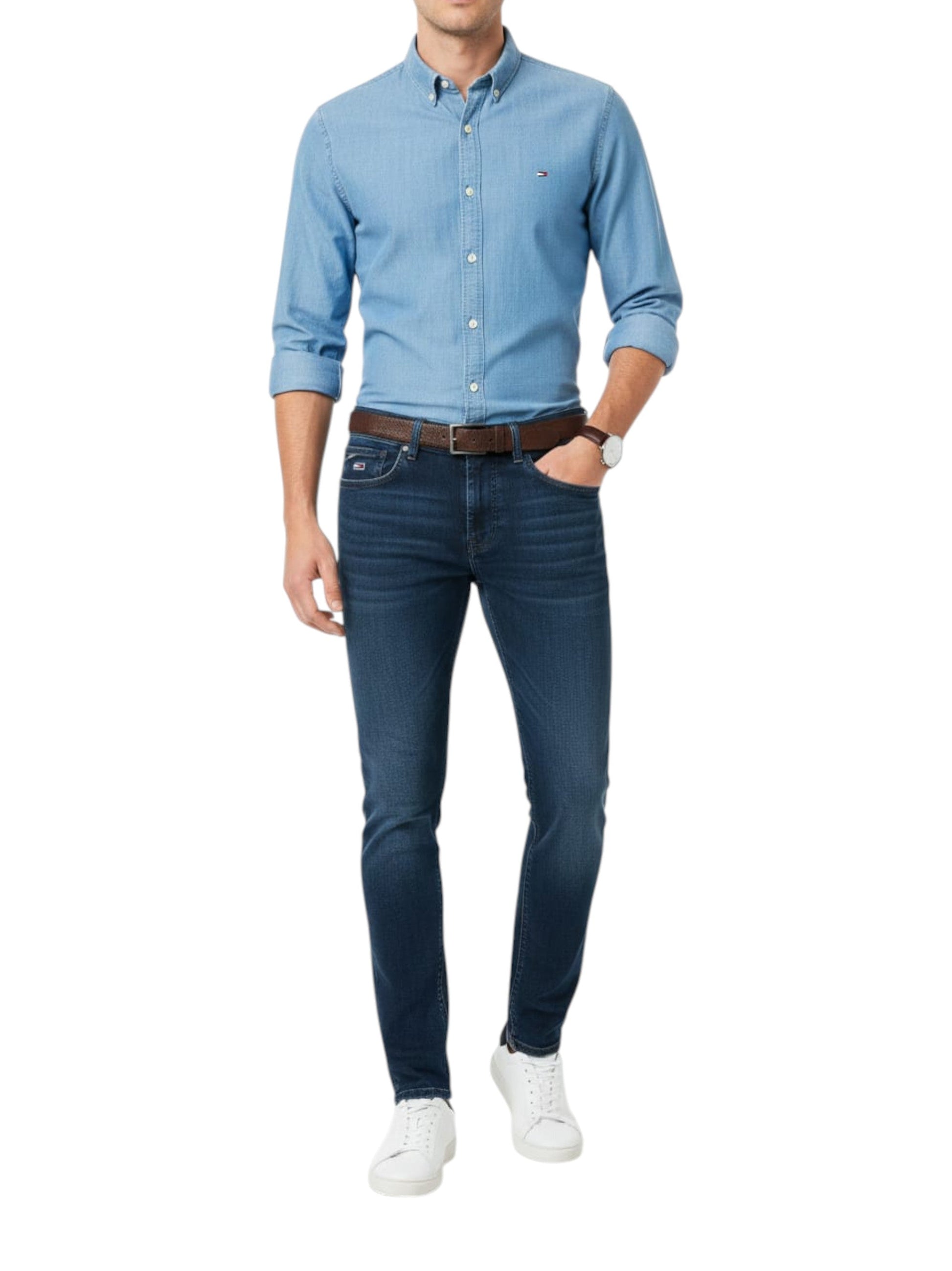 Men's Washed Jeans,Blue