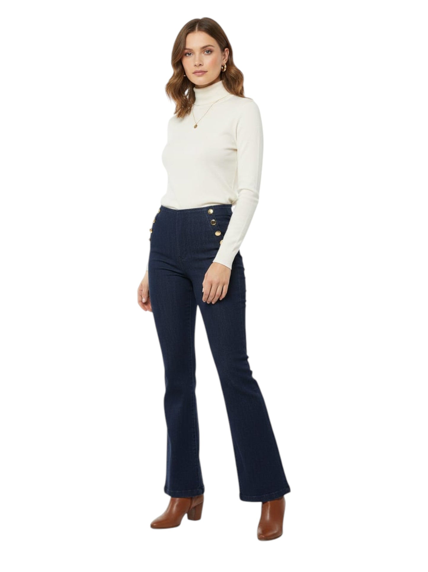 Women's Plain Solid Jeans,Navy
