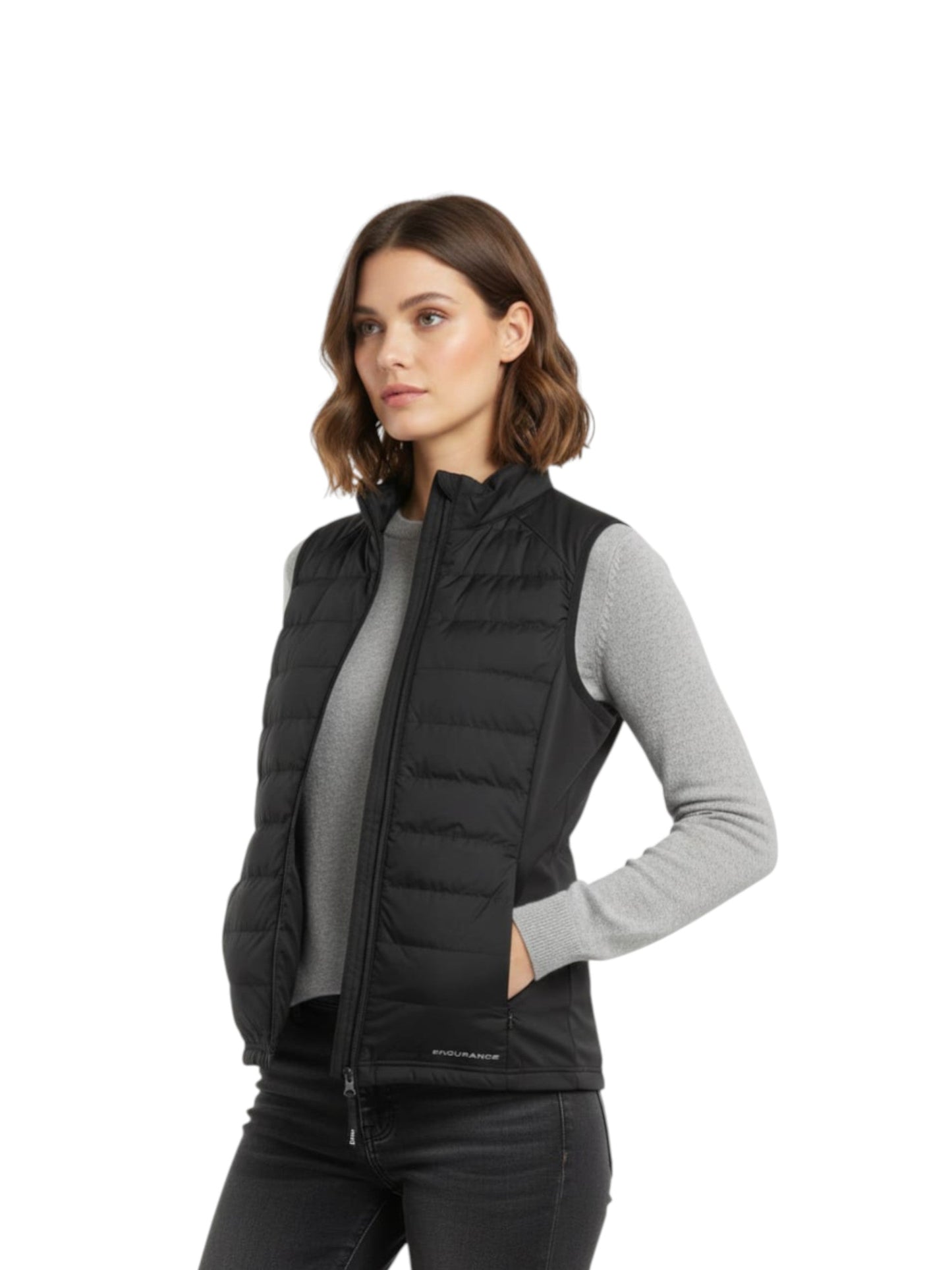 Women's Quilted Vest,Black