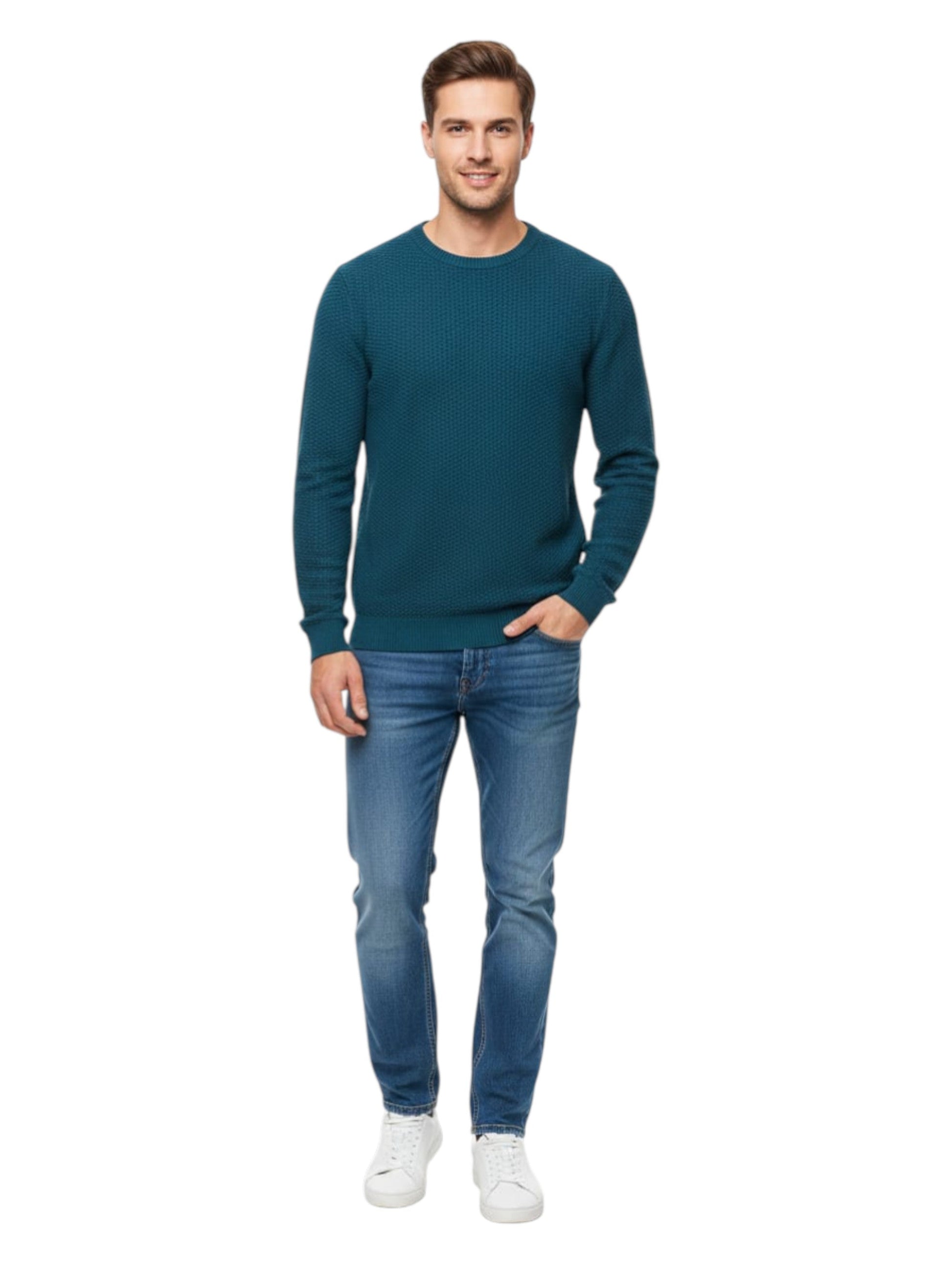 Men's Knitted Sweaters,Dark Turquoise