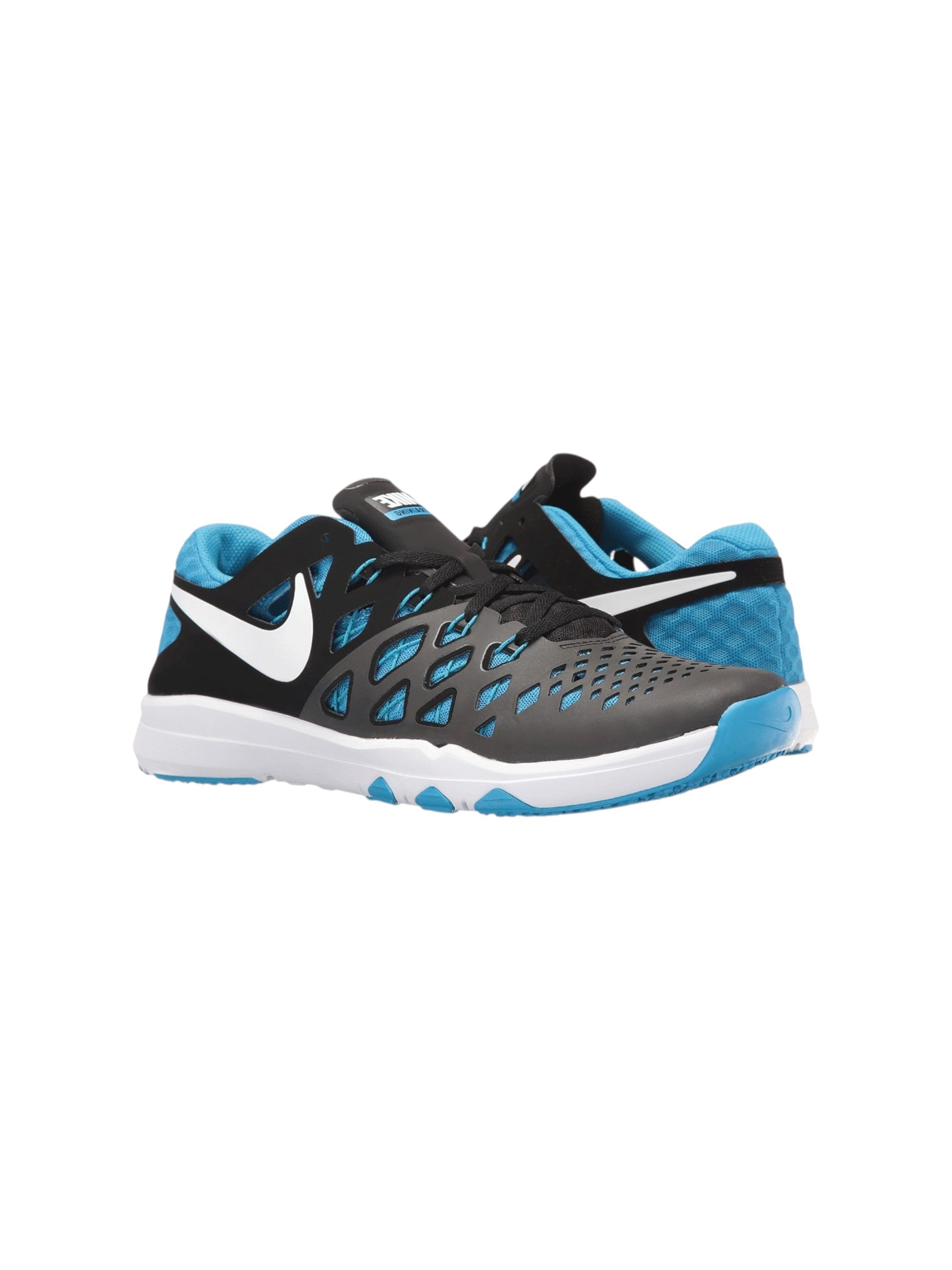 Men's Brand Logo Patched Sport Shoes,Black/Blue