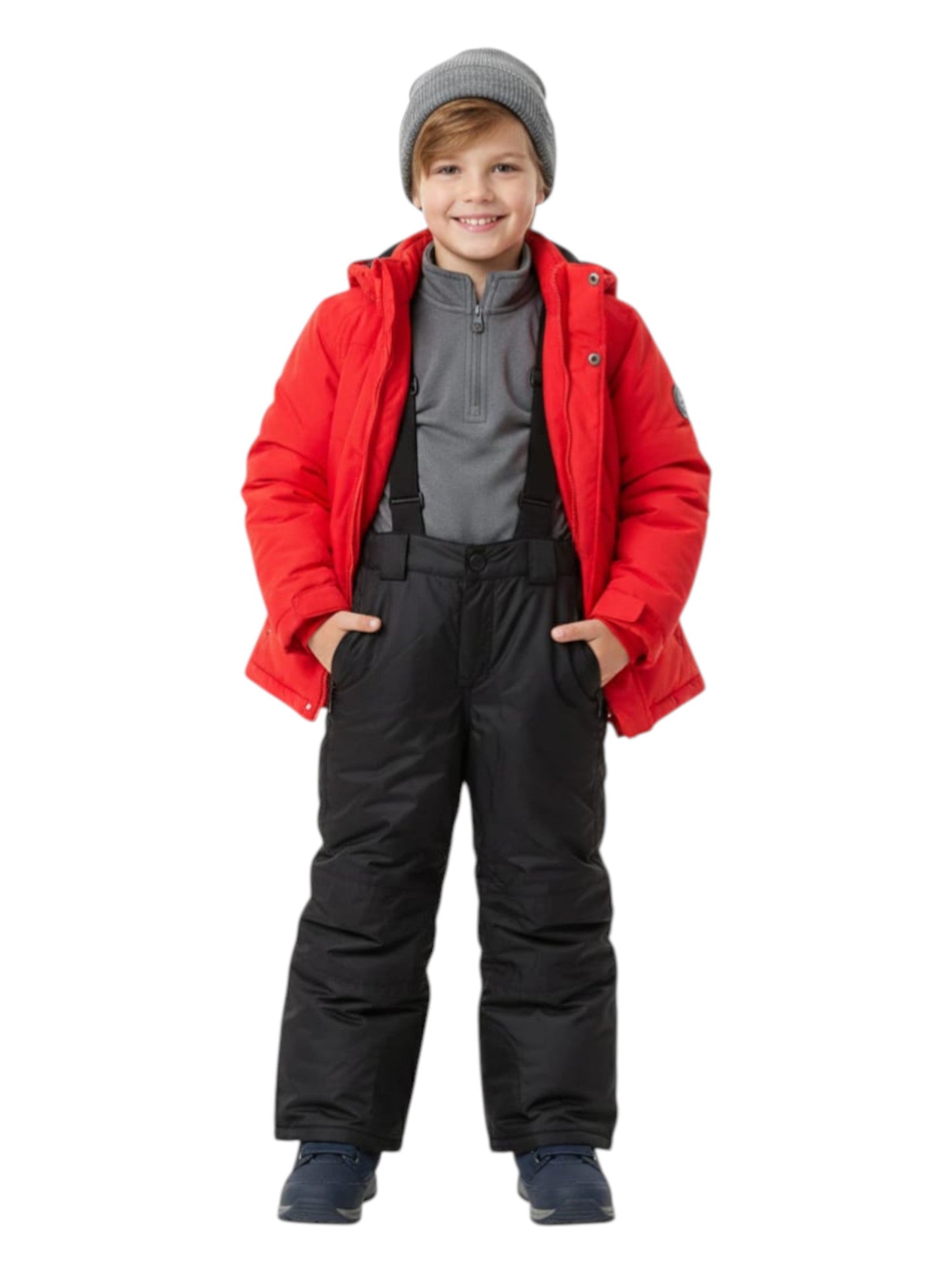Kids Boy's Plain Solid Ski Pant,Black