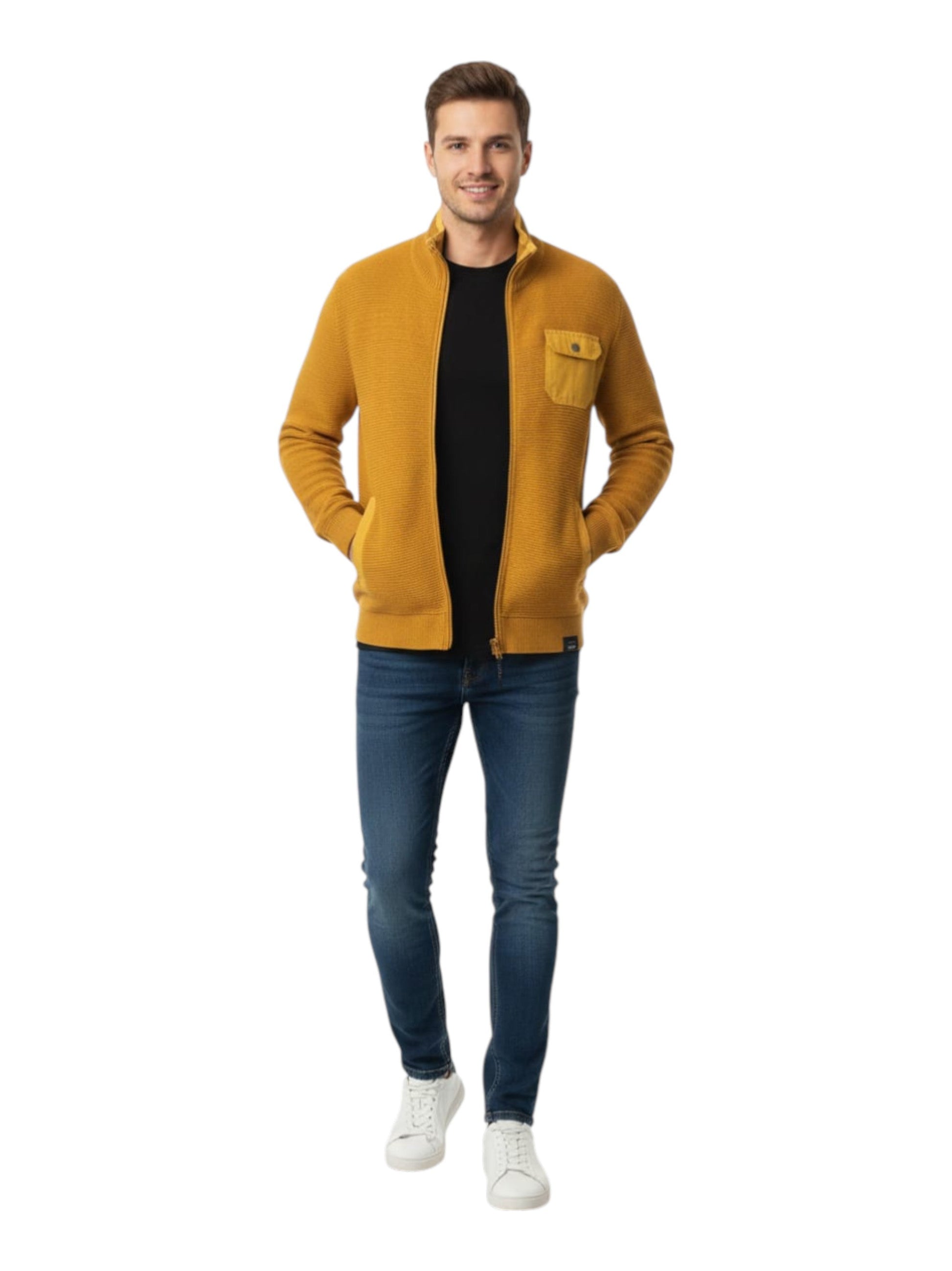 Men's Knitted Jacket,Yellow
